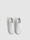 Reiss White Ashley Low Top Leather Trainers