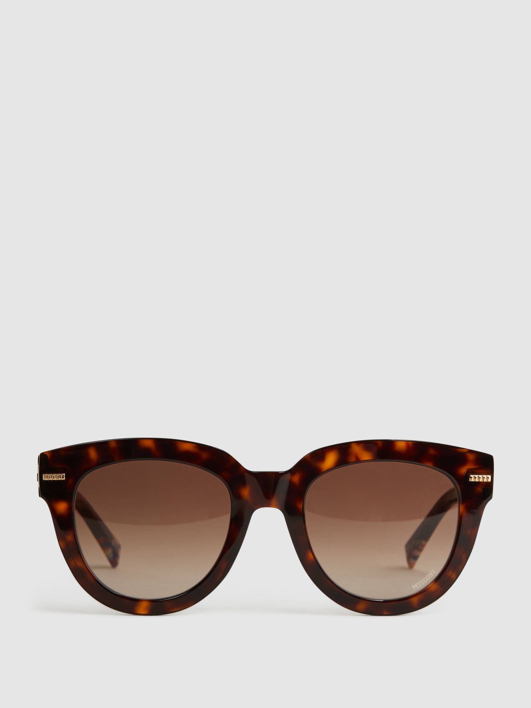Reiss Missoni Eyewear Round Tortoiseshell Sunglasses - REISS