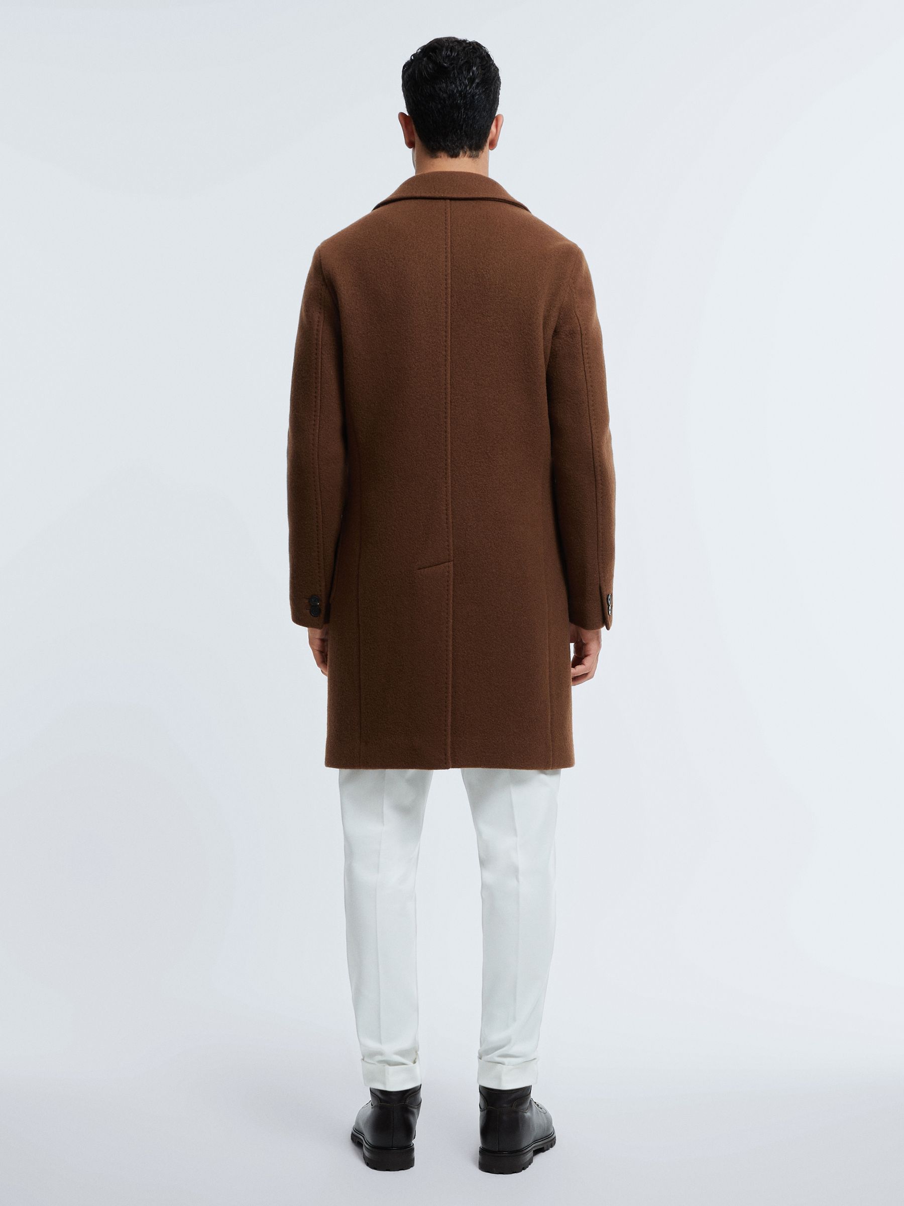 Atelier Casentino Wool Blend Single Breasted Coat | REISS USA
