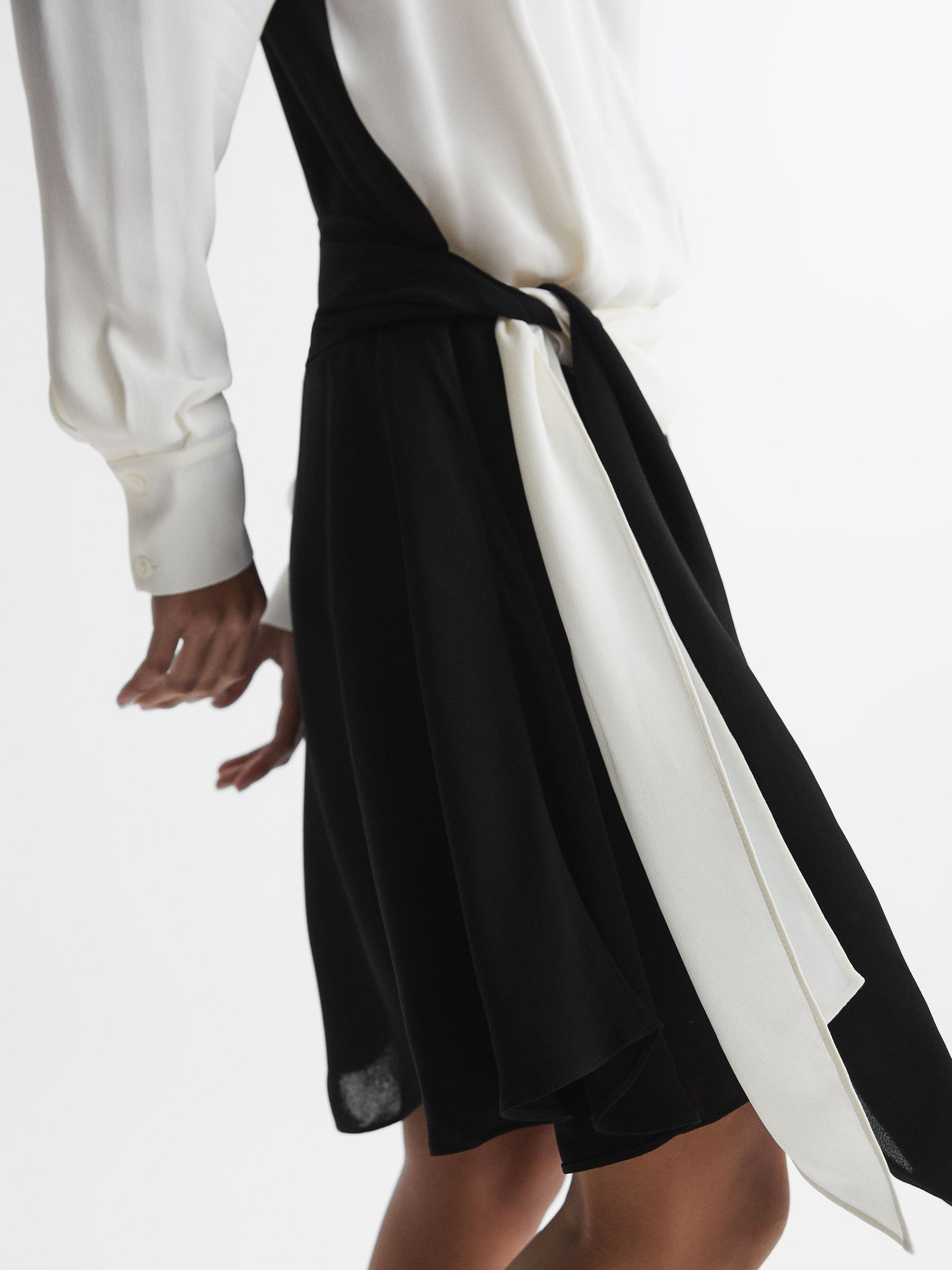 Reiss Sadie Colourblock Belted Mini Dress | REISS USA