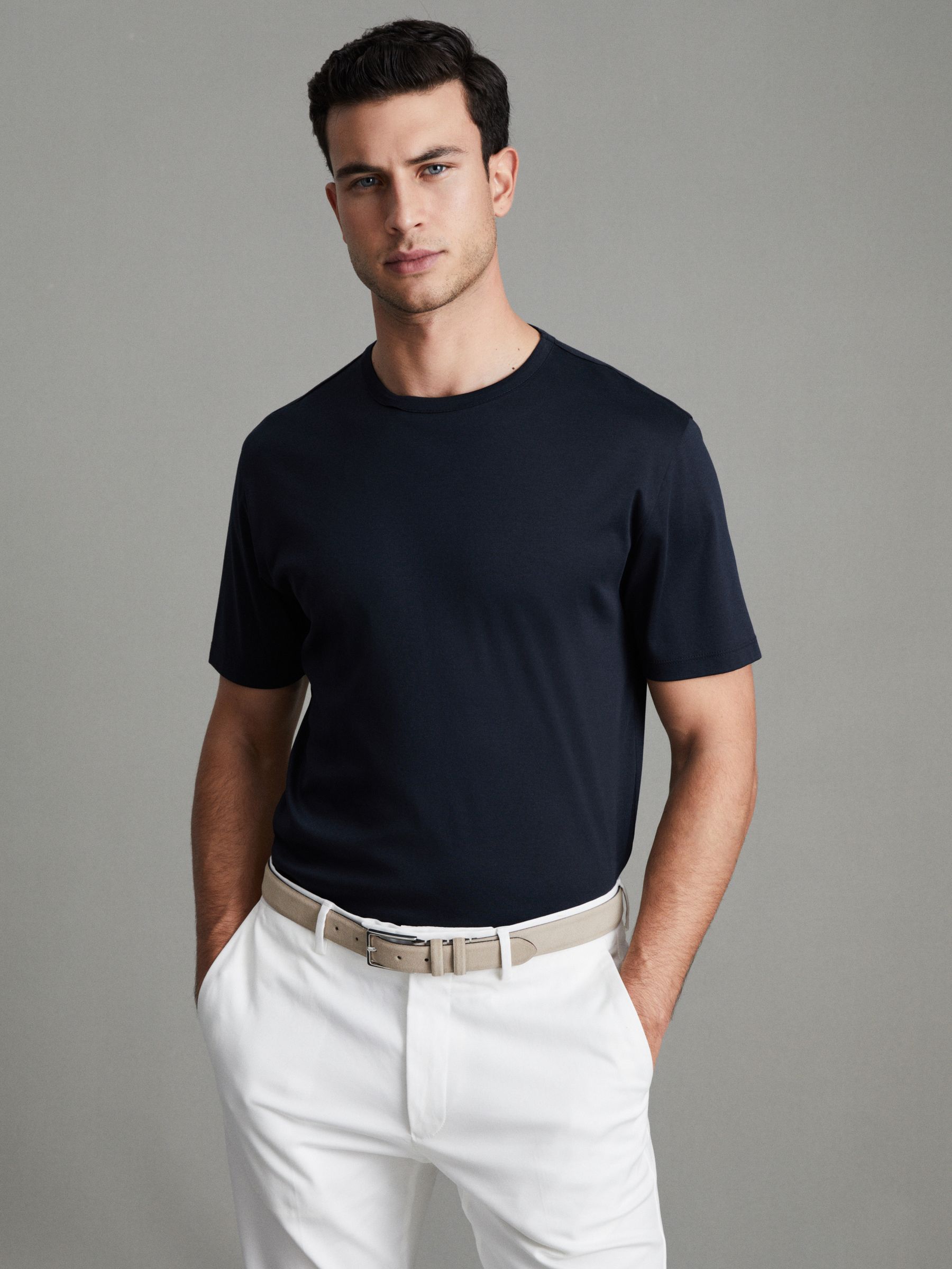 Reiss Day Mercerised Cotton Crew Neck T-Shirt | REISS USA