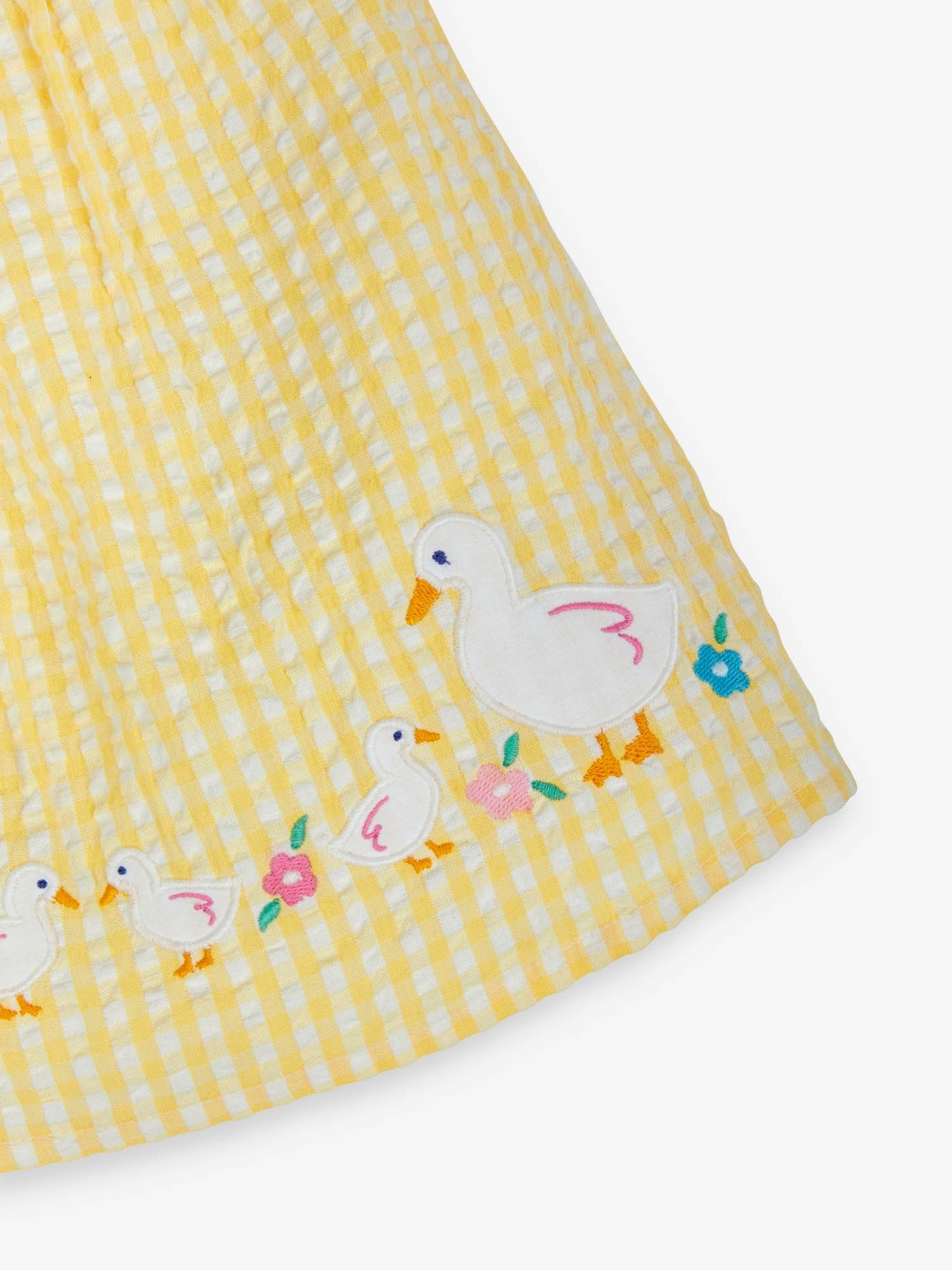 Buy JoJo Maman Bébé Gingham Duck Appliqué Smocked Dress from the JoJo ...