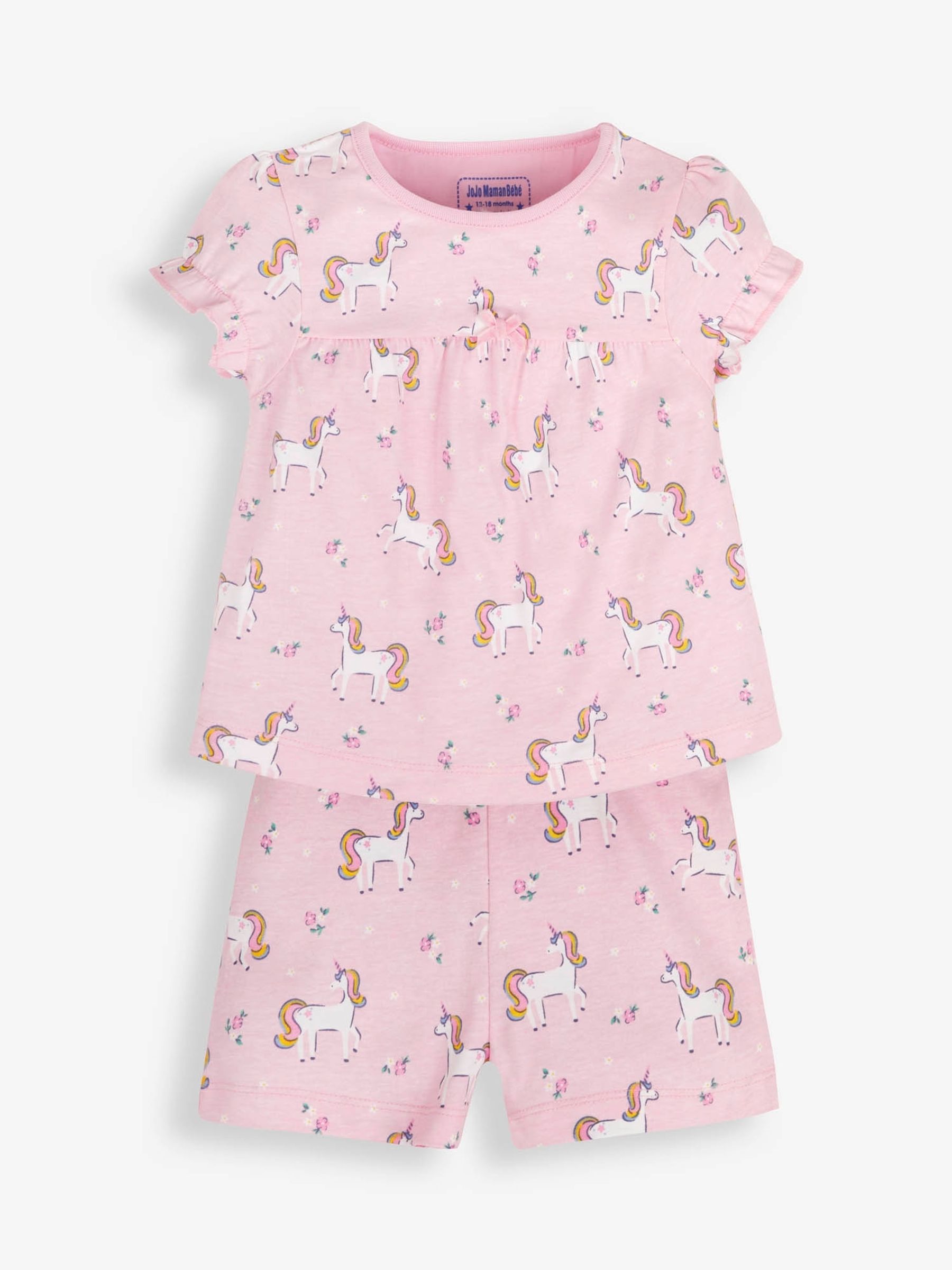 Buy JoJo Maman Bébé Girls' 2-Pack Unicorn Jersey Pyjamas from the JoJo ...