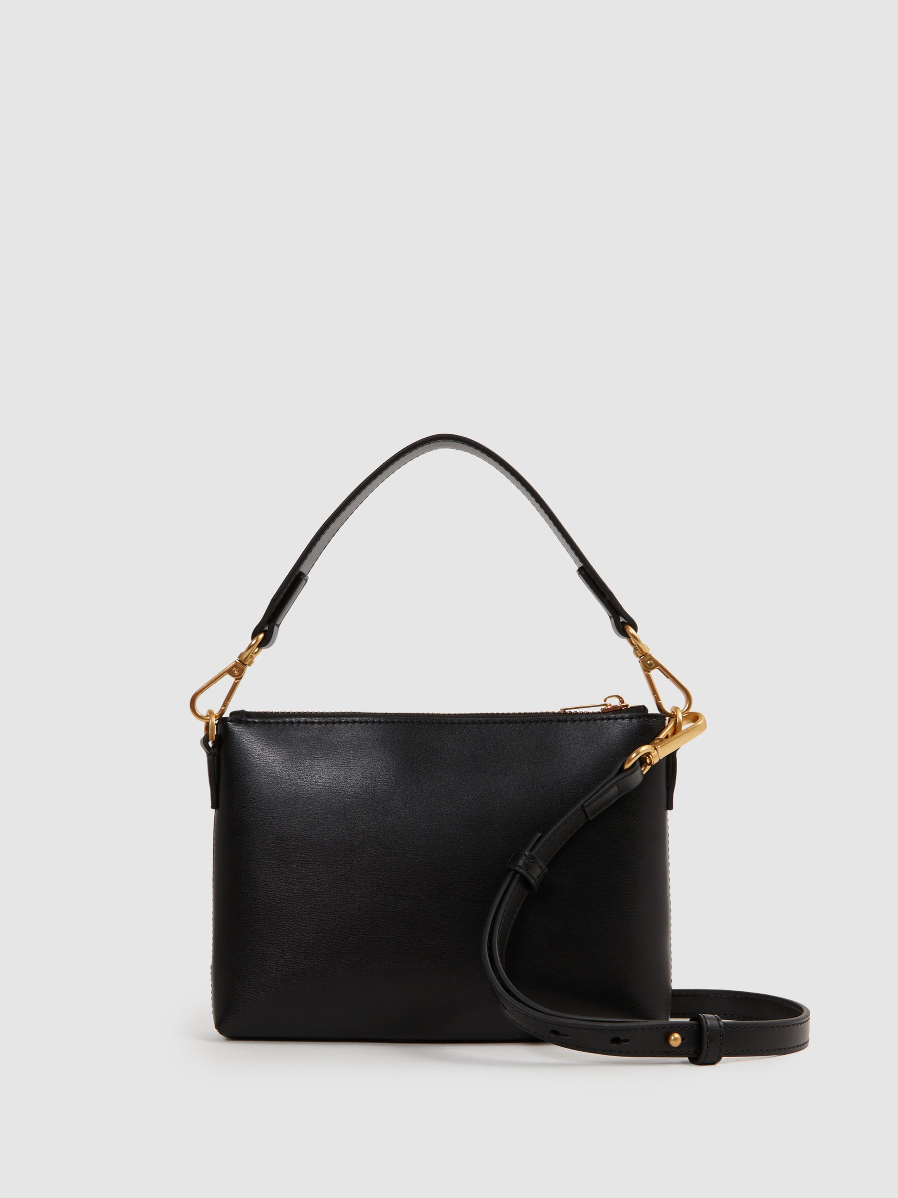 Reiss Brompton Leather Double Strap Pouch Bag - REISS