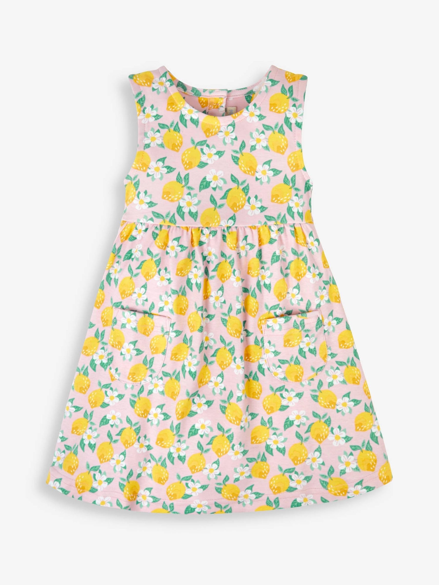 Buy JoJo Maman Bébé Lemon Floral With Pet In Pocket Summer Dress from ...