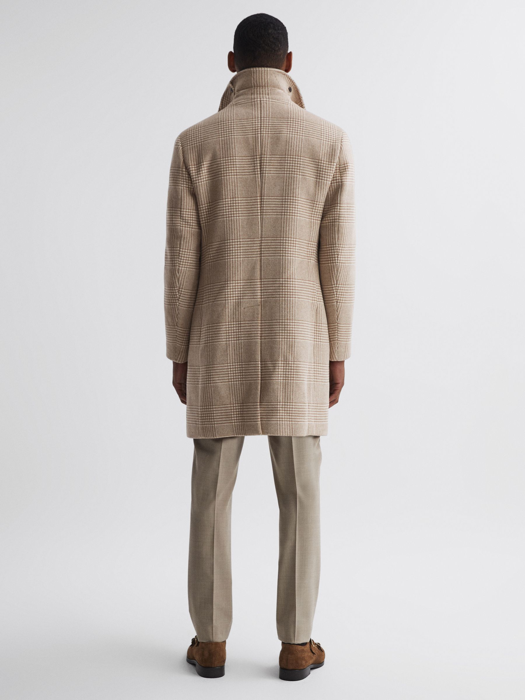 Reiss Bellagio Wool Check Mid Length Coat | REISS USA