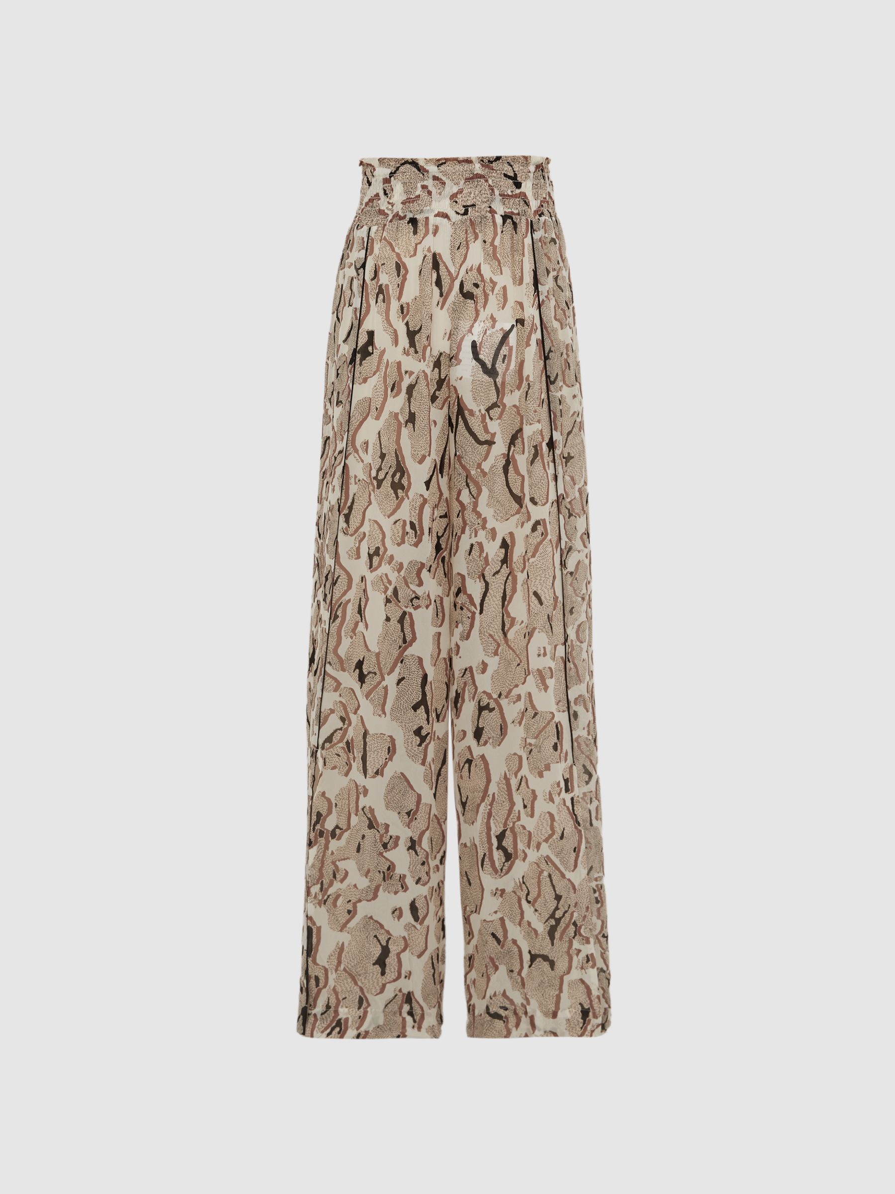 Reiss Denny Printed Wide-Leg Trousers | REISS USA