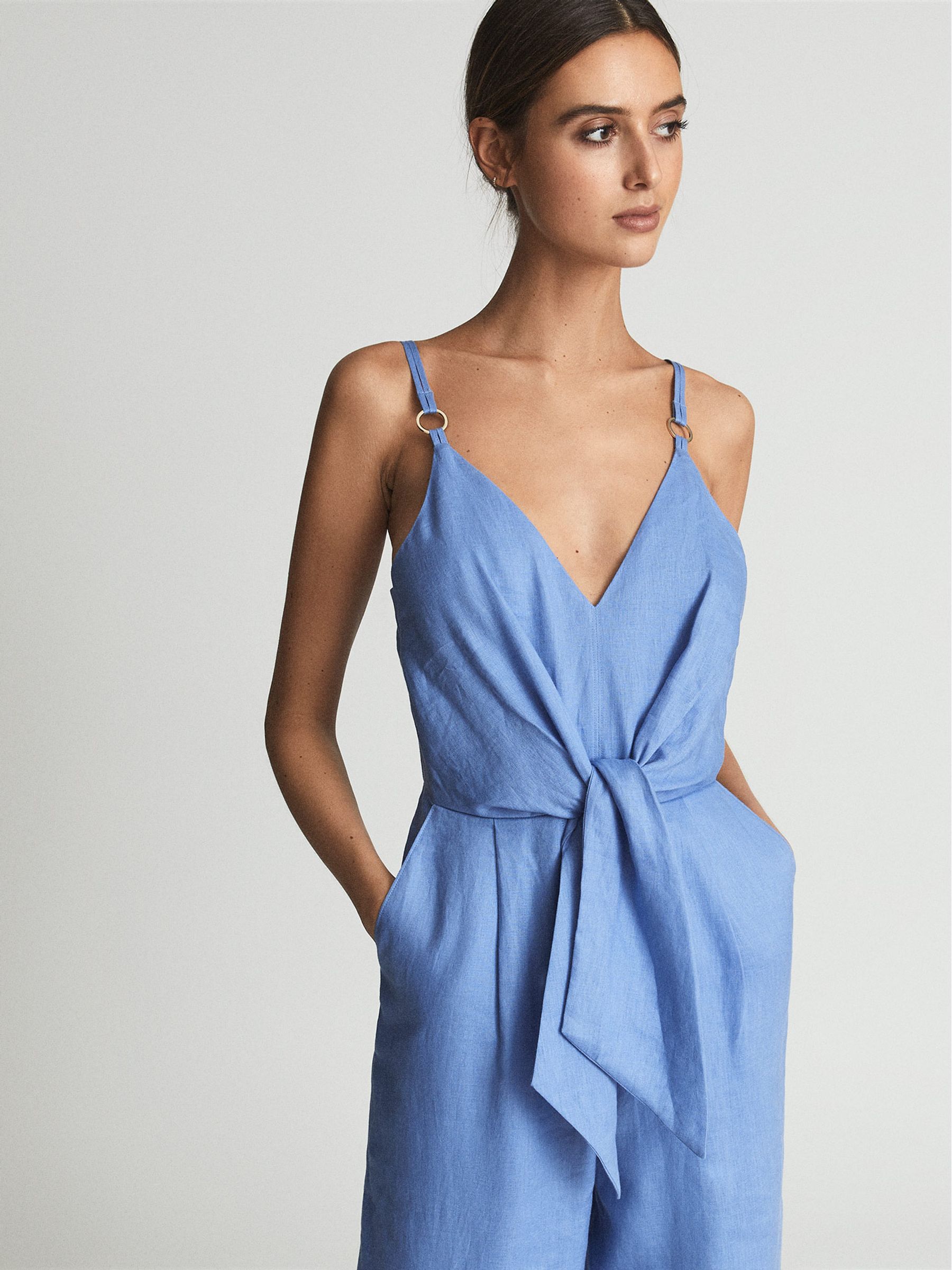 Reiss Ana Linen Jumpsuit REISS Australia