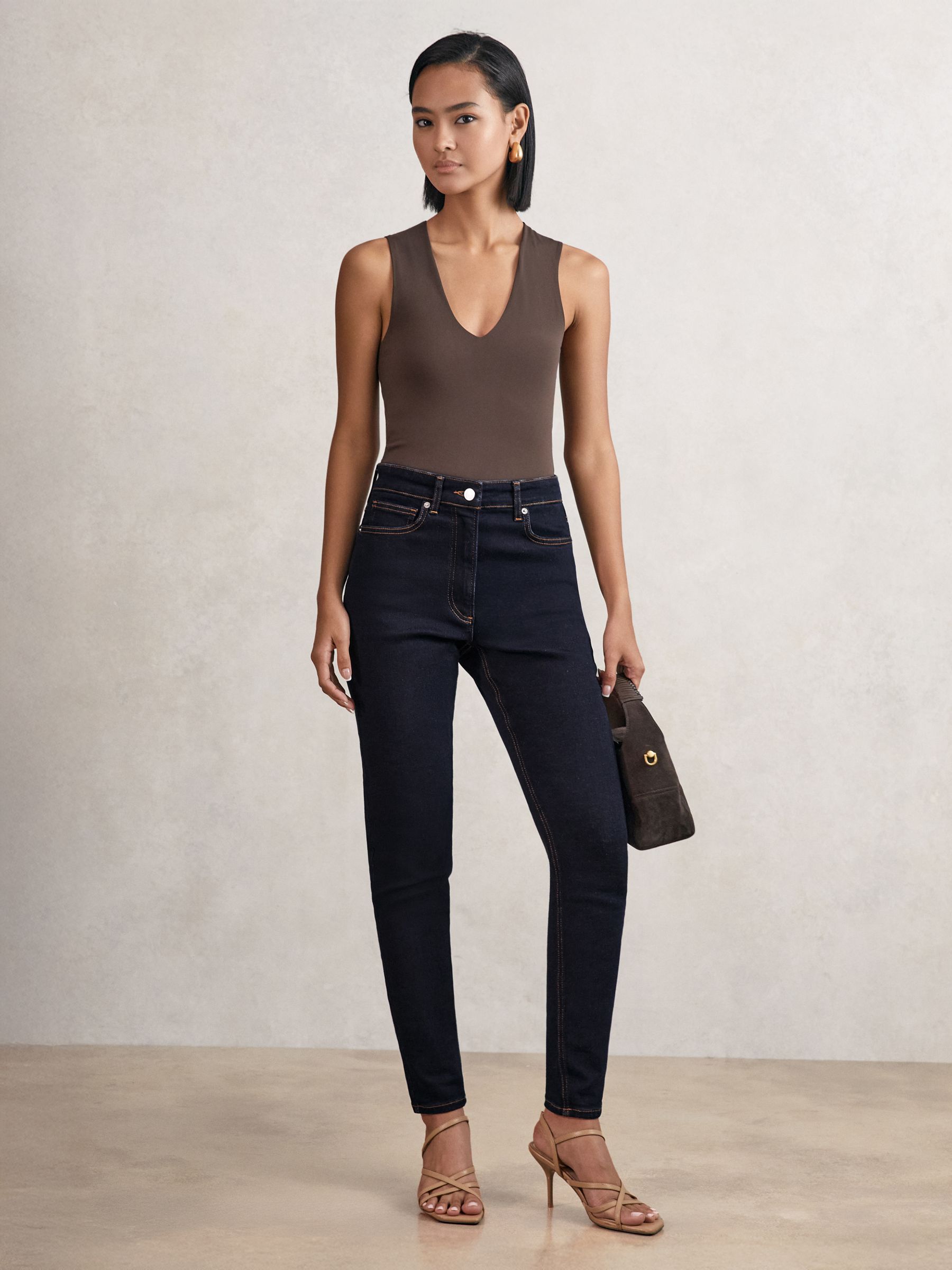 Reiss Dark Blue Hattie Petite Skinny Jeans