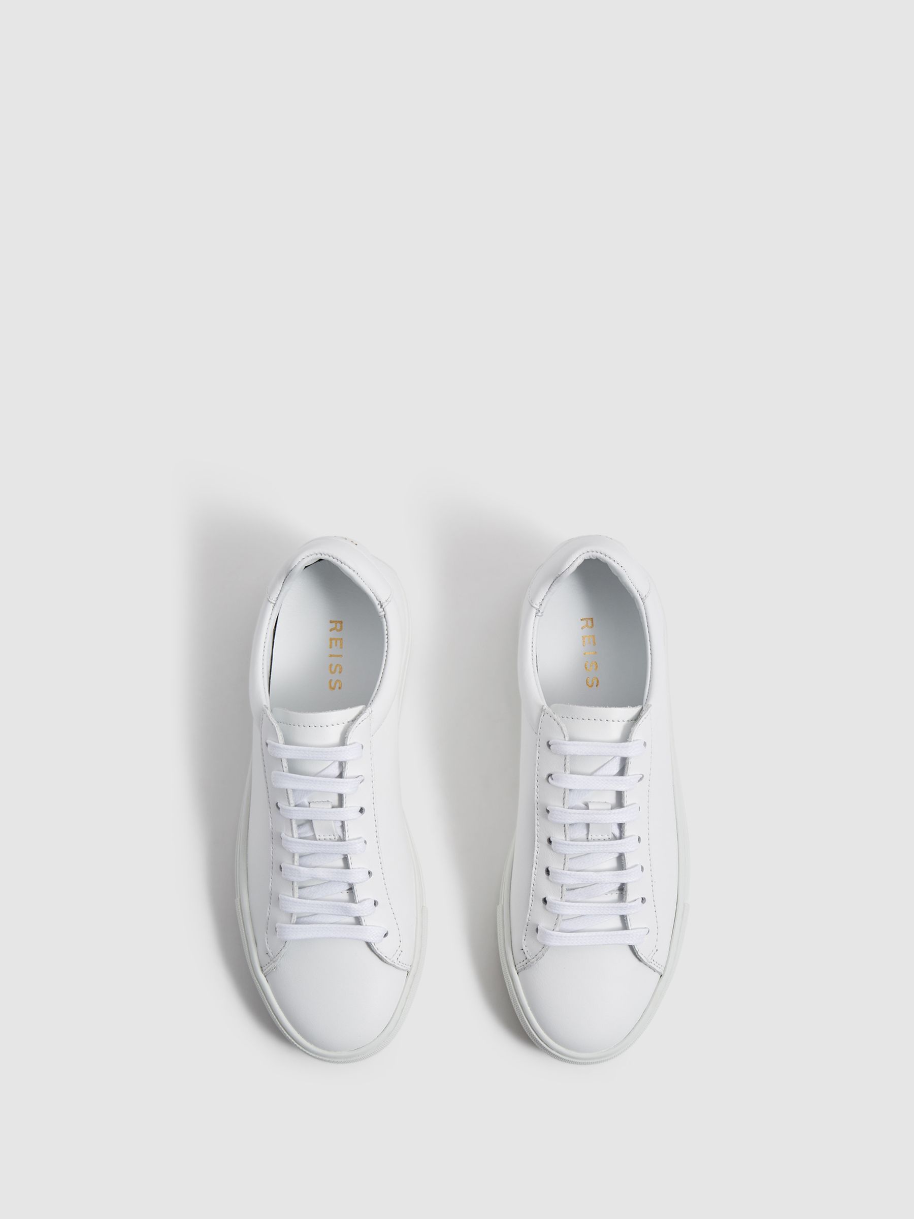 Reiss Finley Lace Up Leather Trainers - REISS