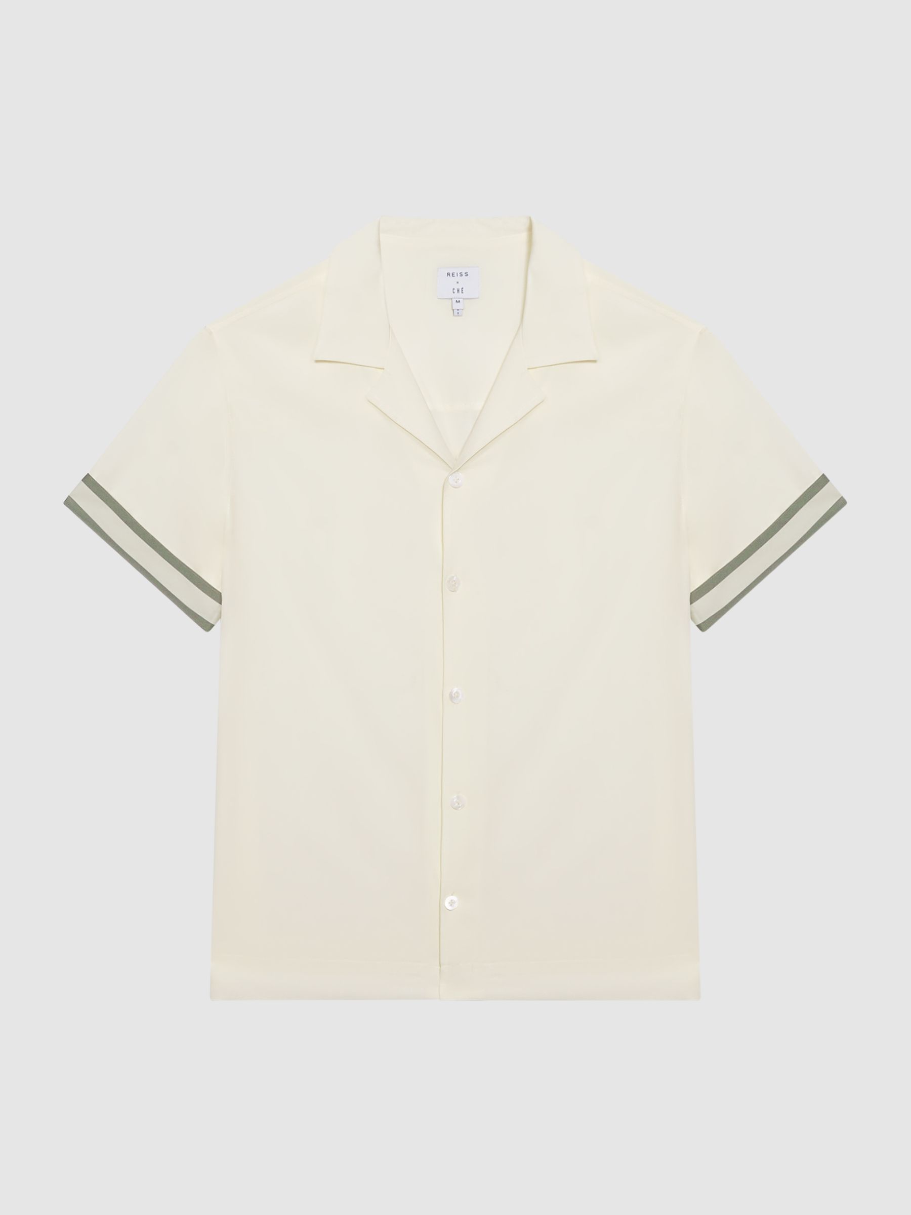 Reiss Valbonne - Che Che Contrast Cuff Cuban Collar Shirt - REISS