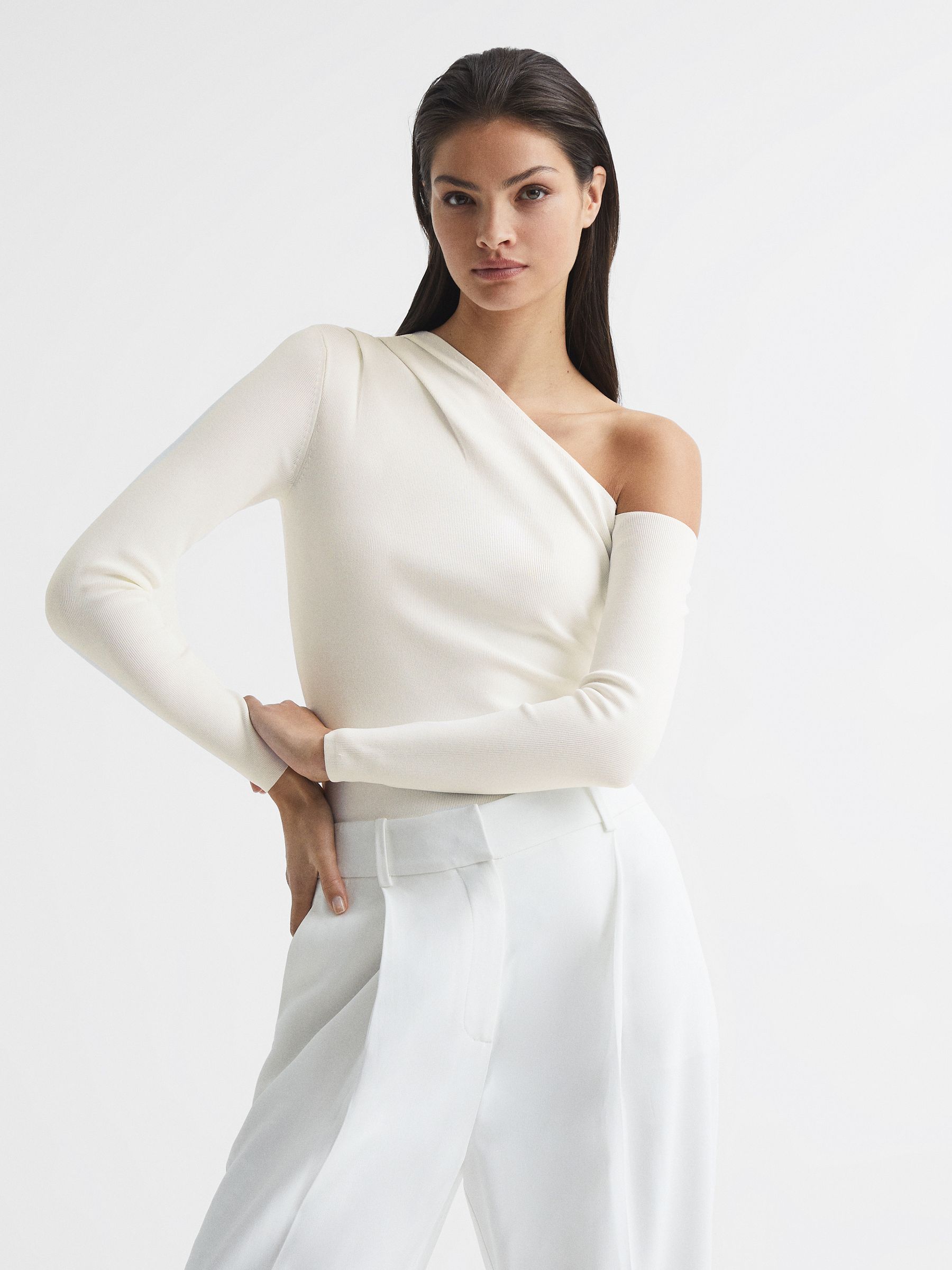 Reiss Lucy Off-Shoulder Fitted Top | REISS USA