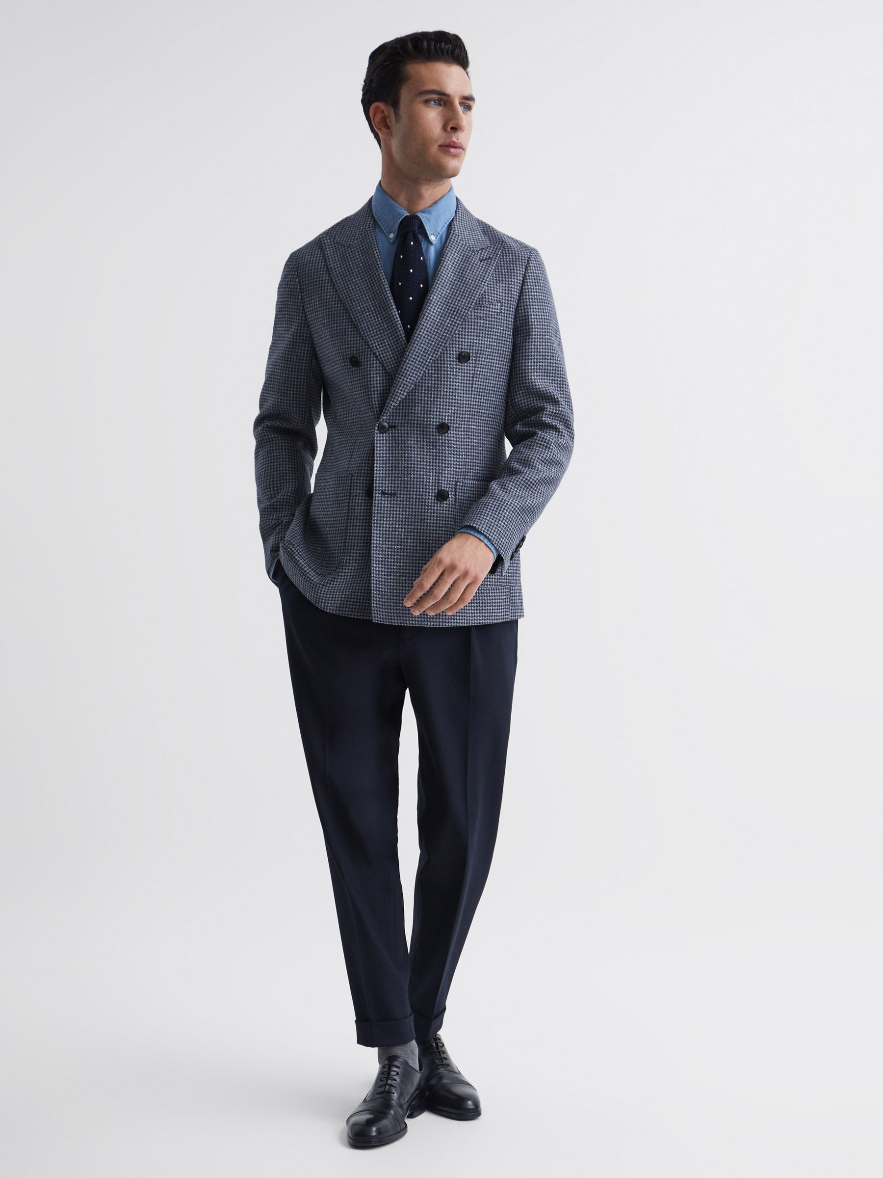 Reiss Monument Double Breasted Dogtooth Blazer - REISS