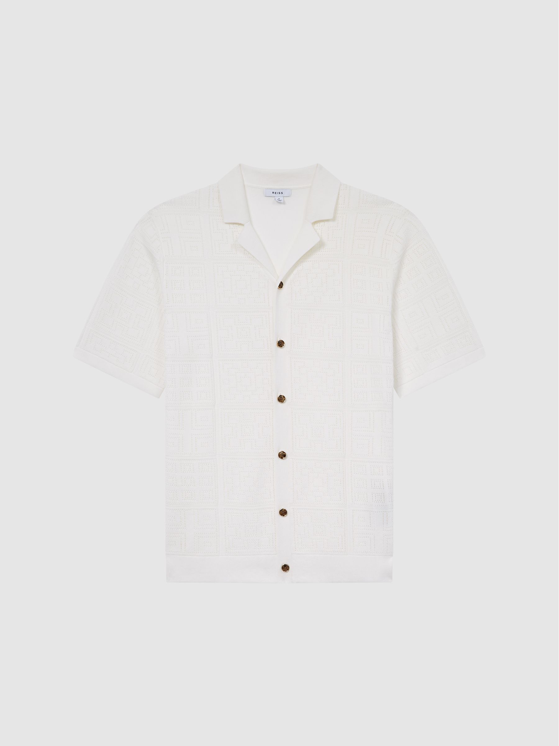 Reiss Amersham Textured Button Through Shirt - REISS