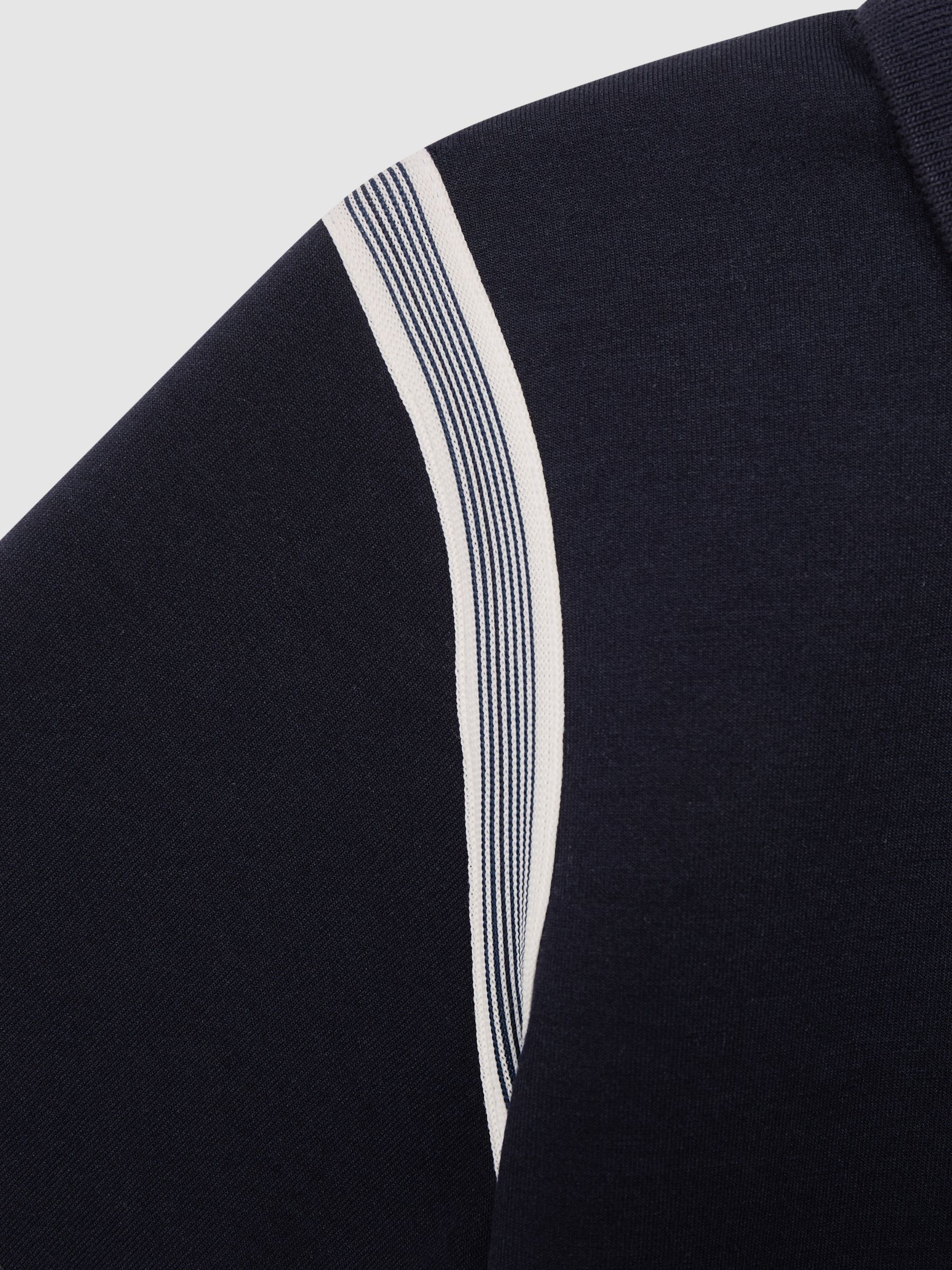 Reiss Monarch Half Zip Stripe Detail Polo Shirt - REISS