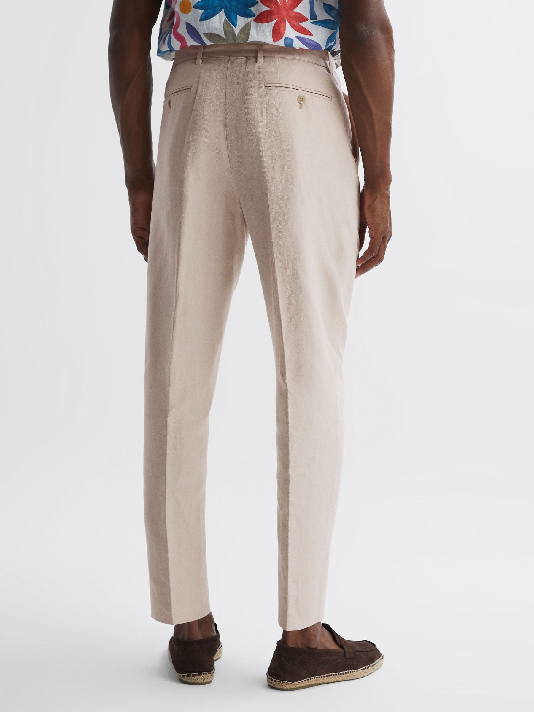 Reiss Trail Cotton-Linen Buckled Trousers - REISS