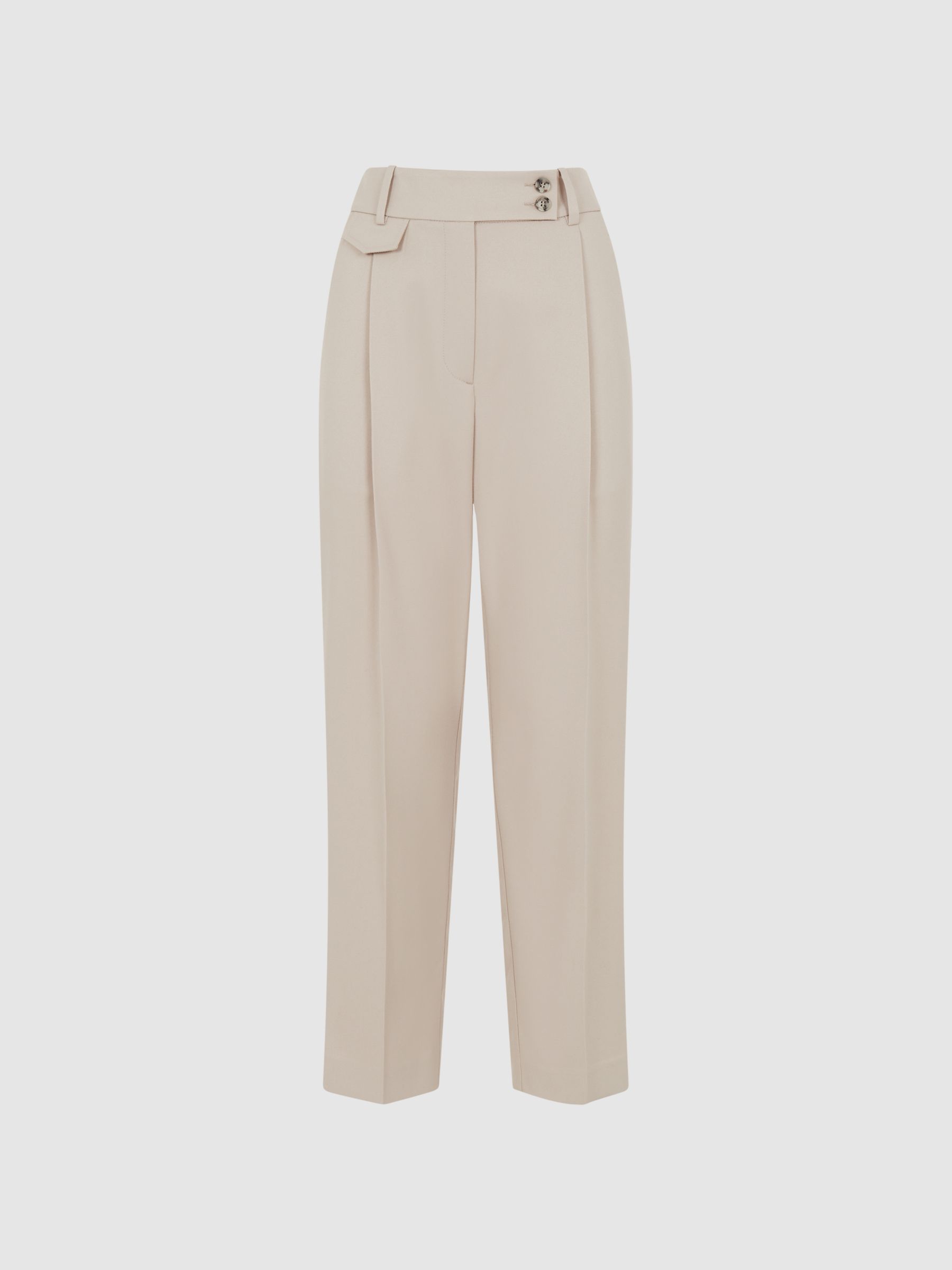 Reiss River High Rise Cropped Tapered Trousers - REISS