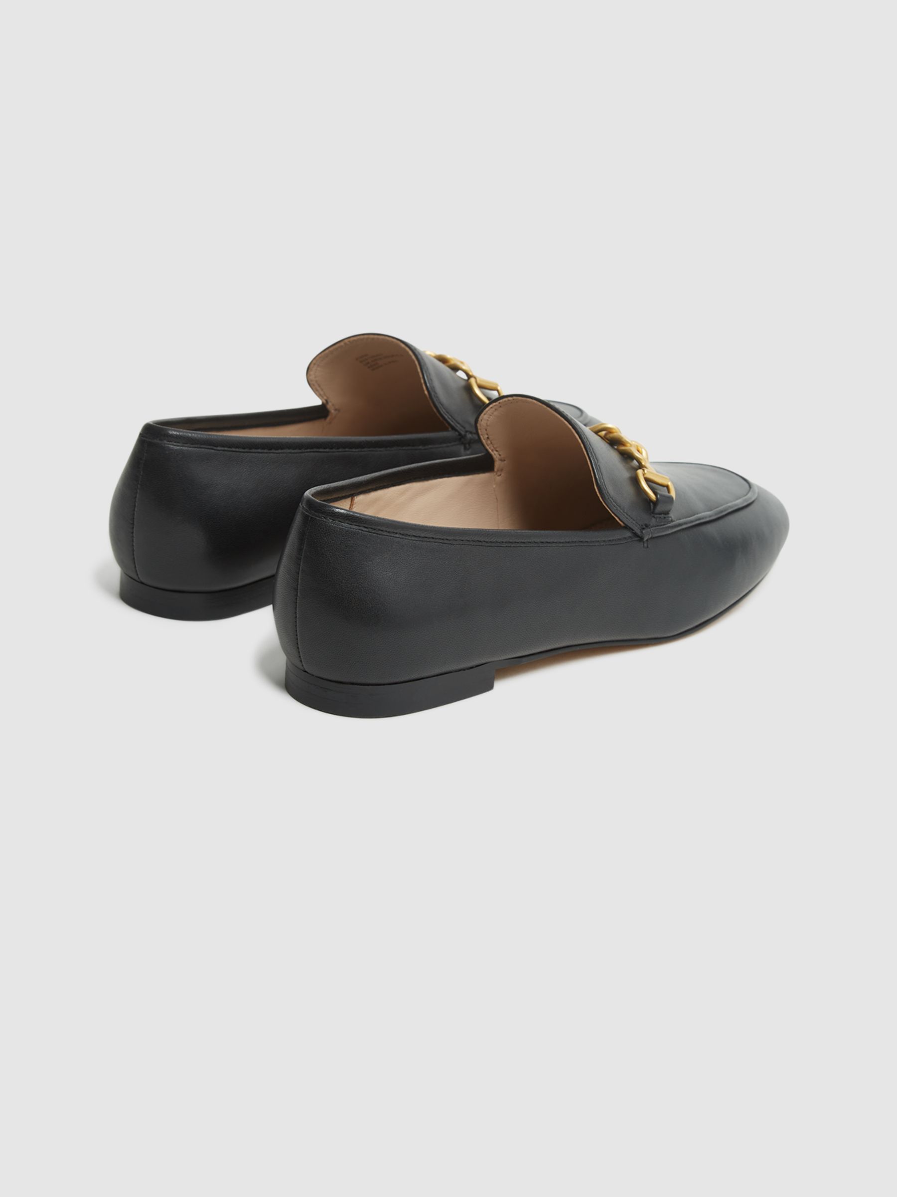 Chain Detail Loafers in Black - REISS