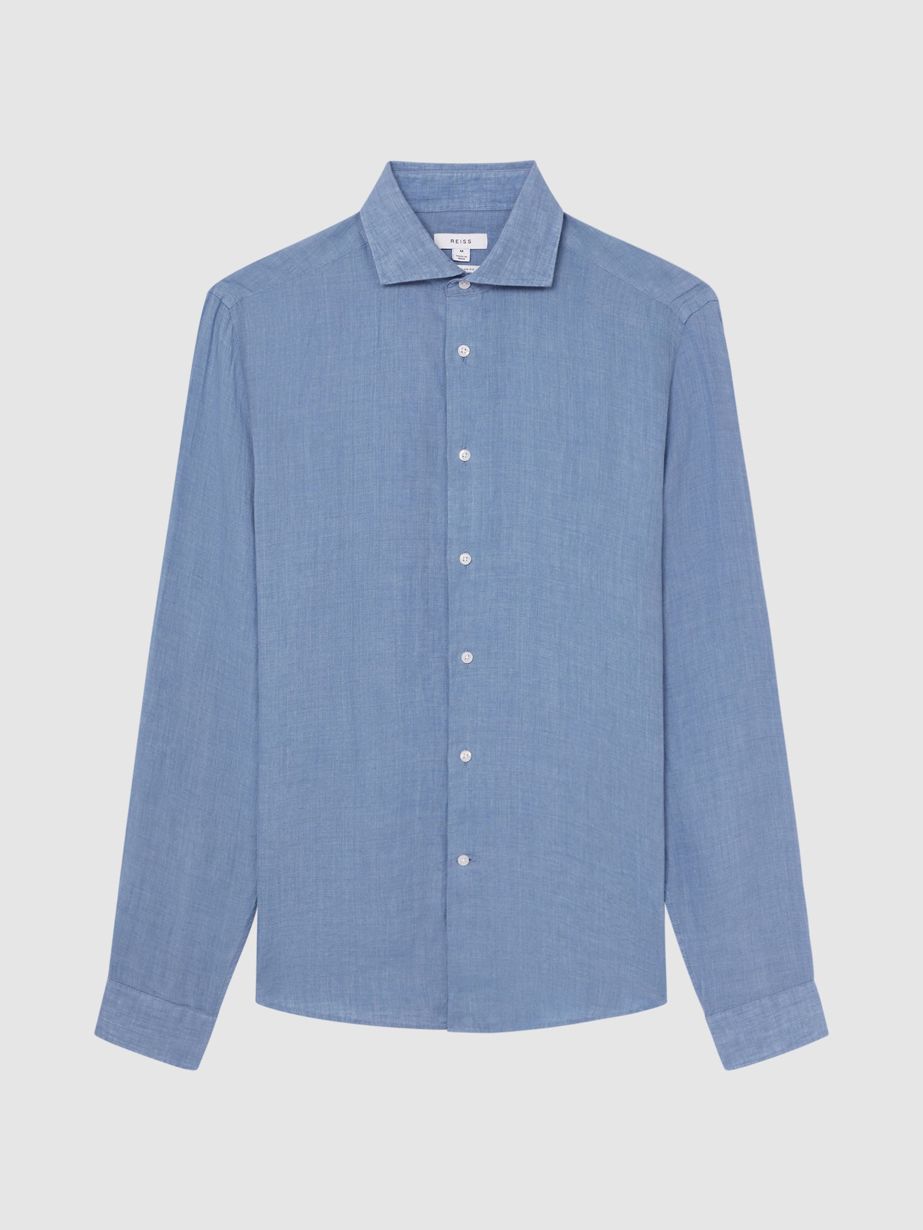 Reiss Ruban Linen Button Through Shirt - REISS