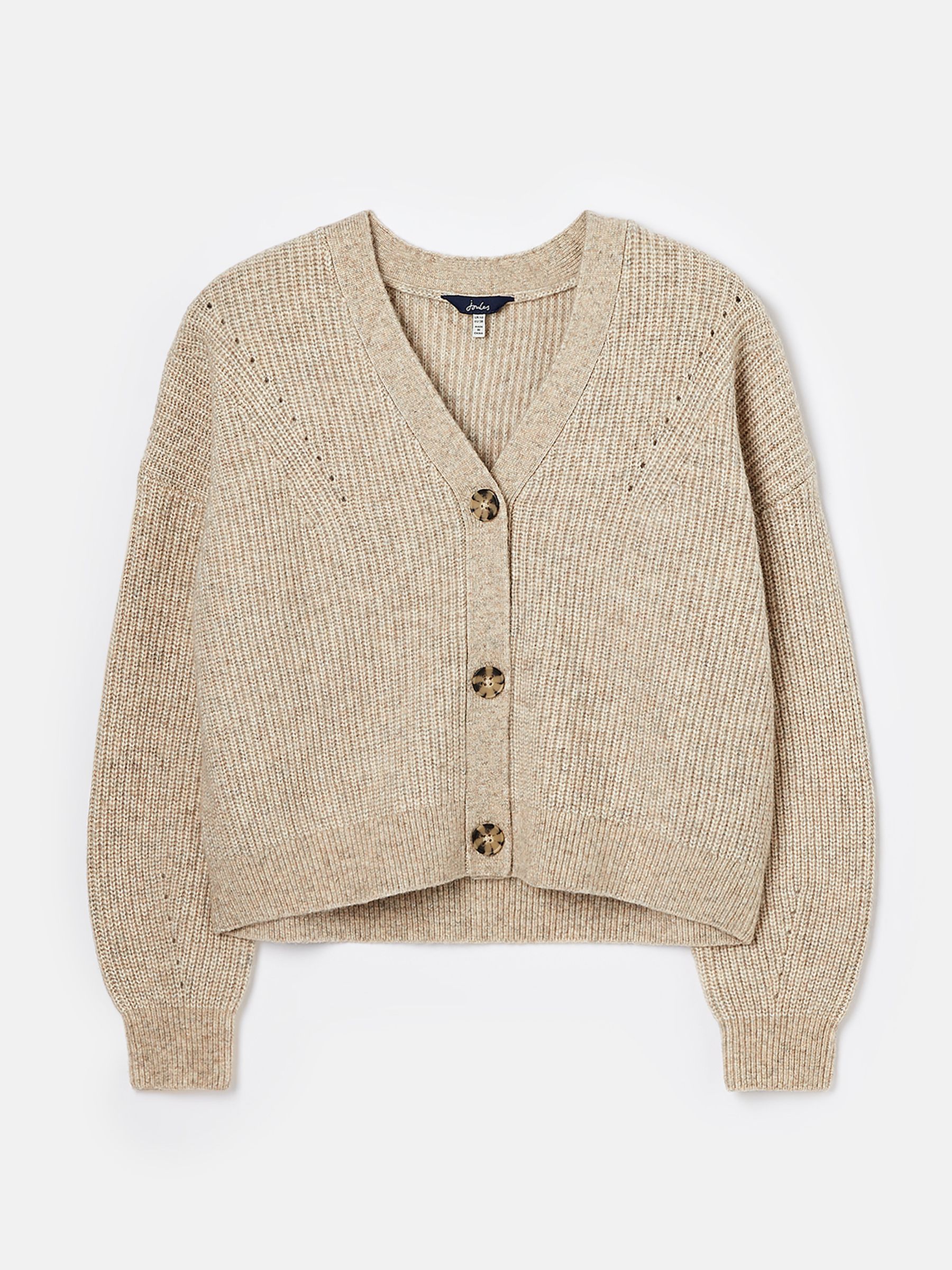Buy Joules Samantha V Neck Ribbed Knit Buttoned Cardigan from the ...