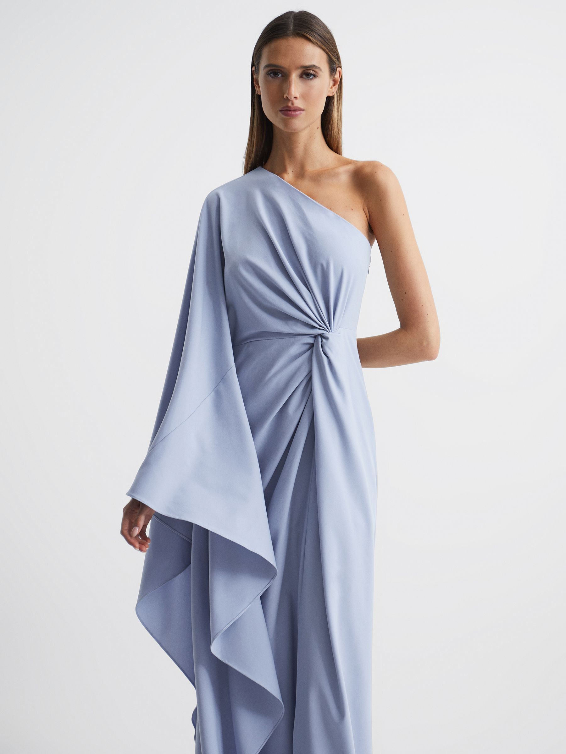 Halston Cold Shoulder Side Slip Maxi Gown - REISS