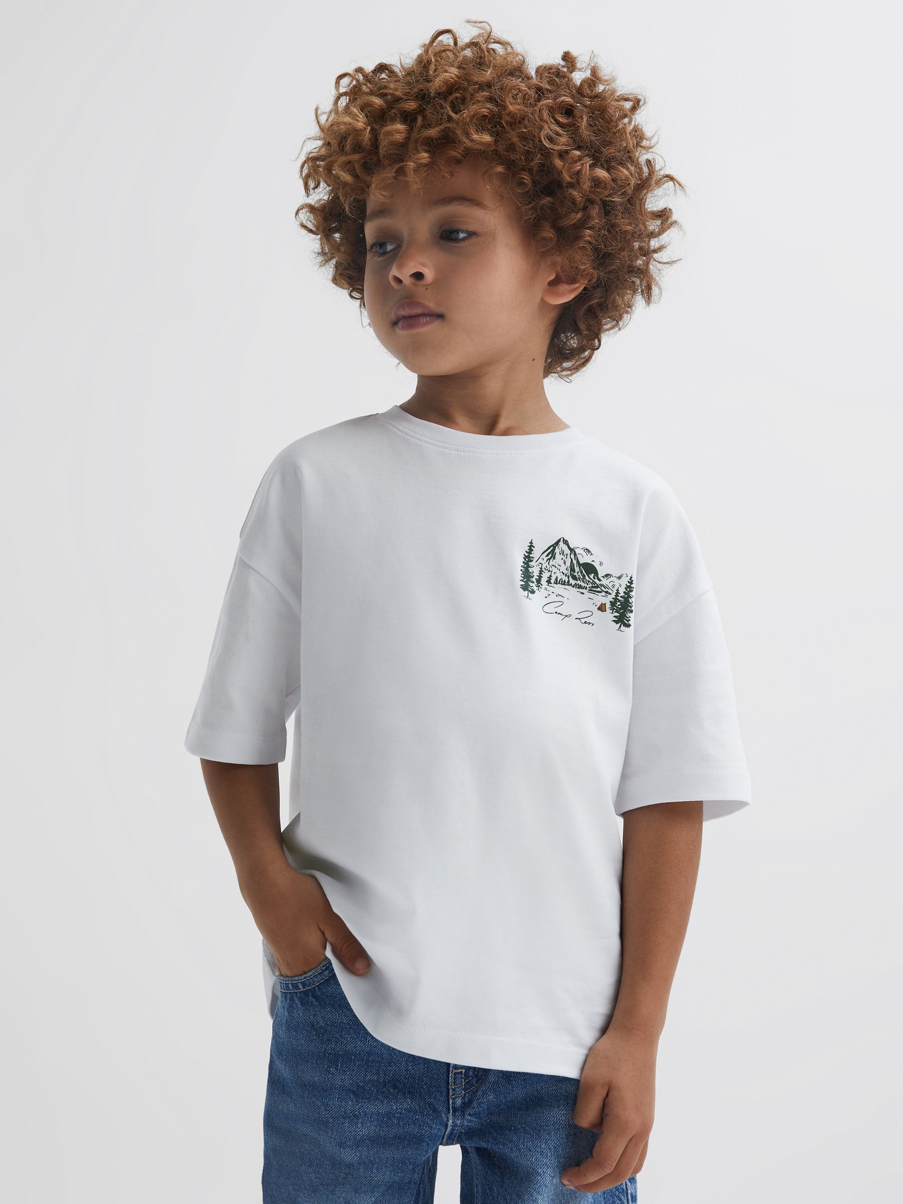 Reiss Ivan Cotton Crew Neck Motif T-Shirt - REISS