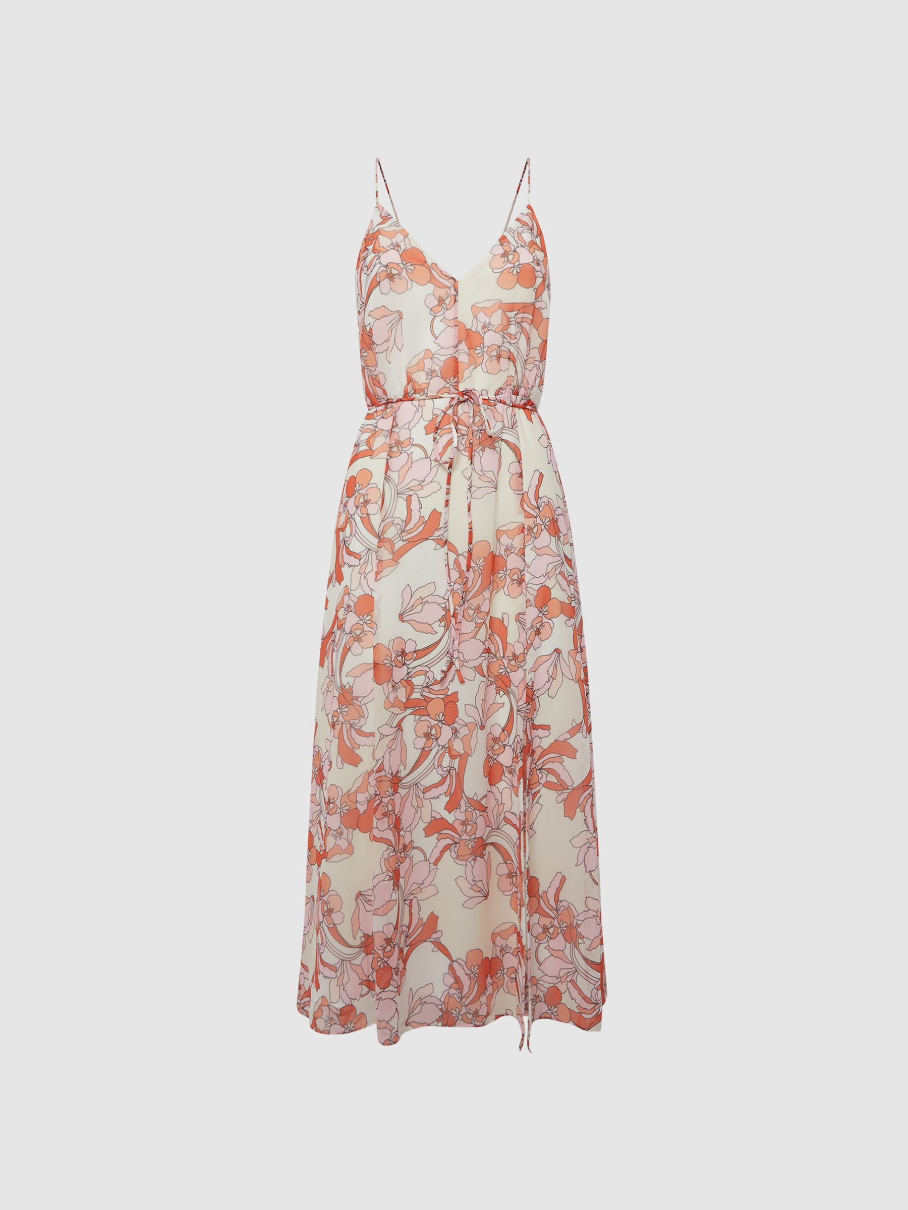 Reiss Pippa Floral Printed Midi Dress | REISS USA