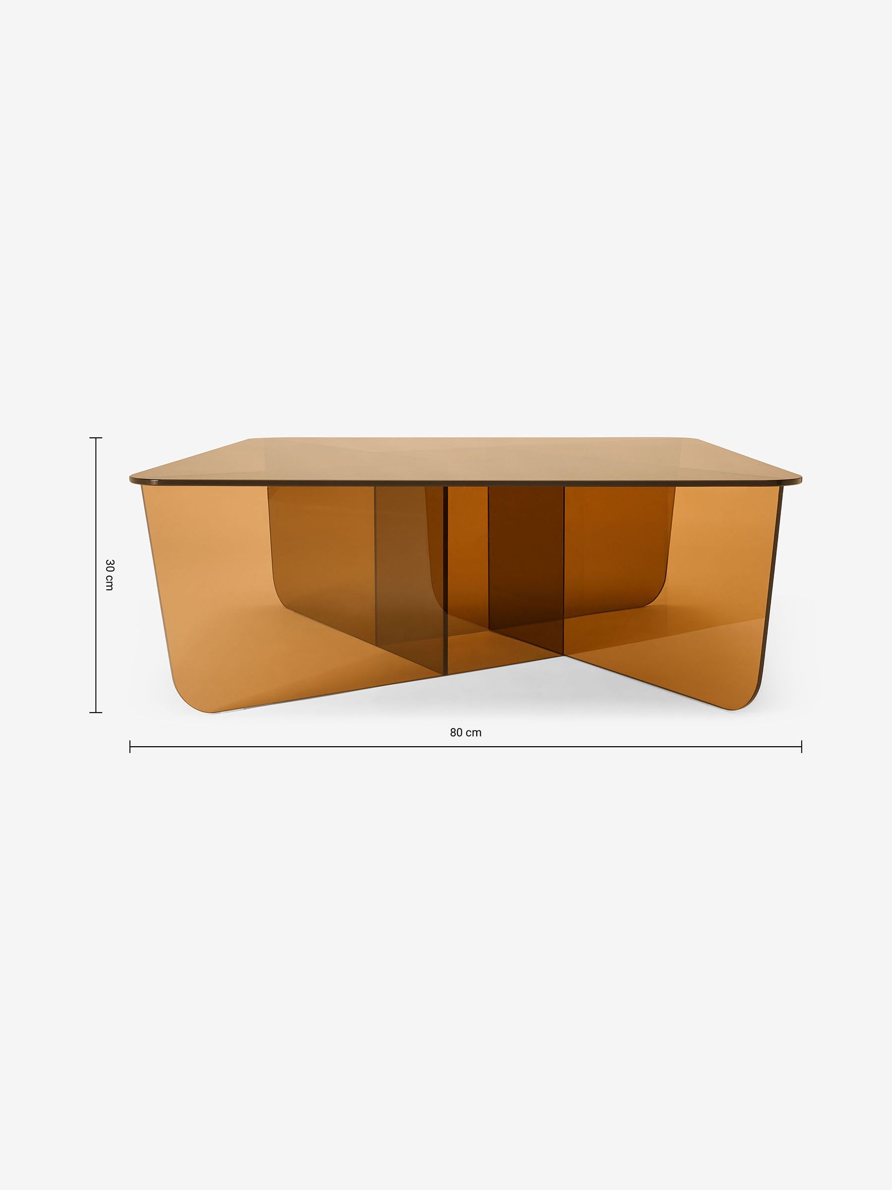 Buy Oki Square Coffee Table in Caramel Glass from the Made online shop