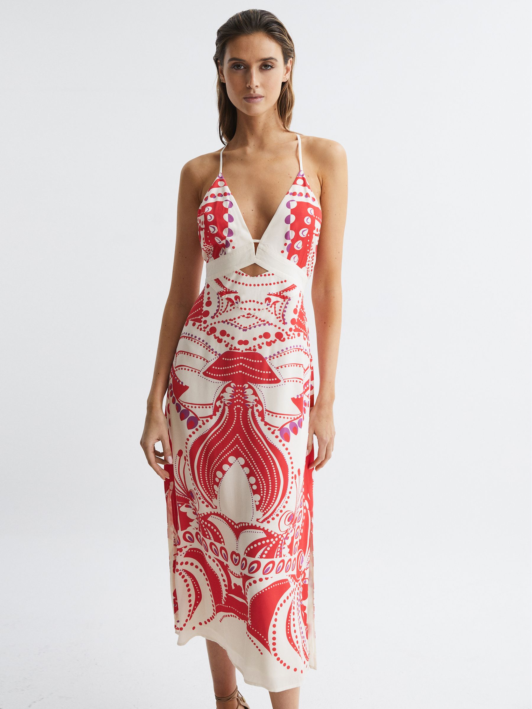 Reiss Ebony Abstract Print Maxi Dress - REISS