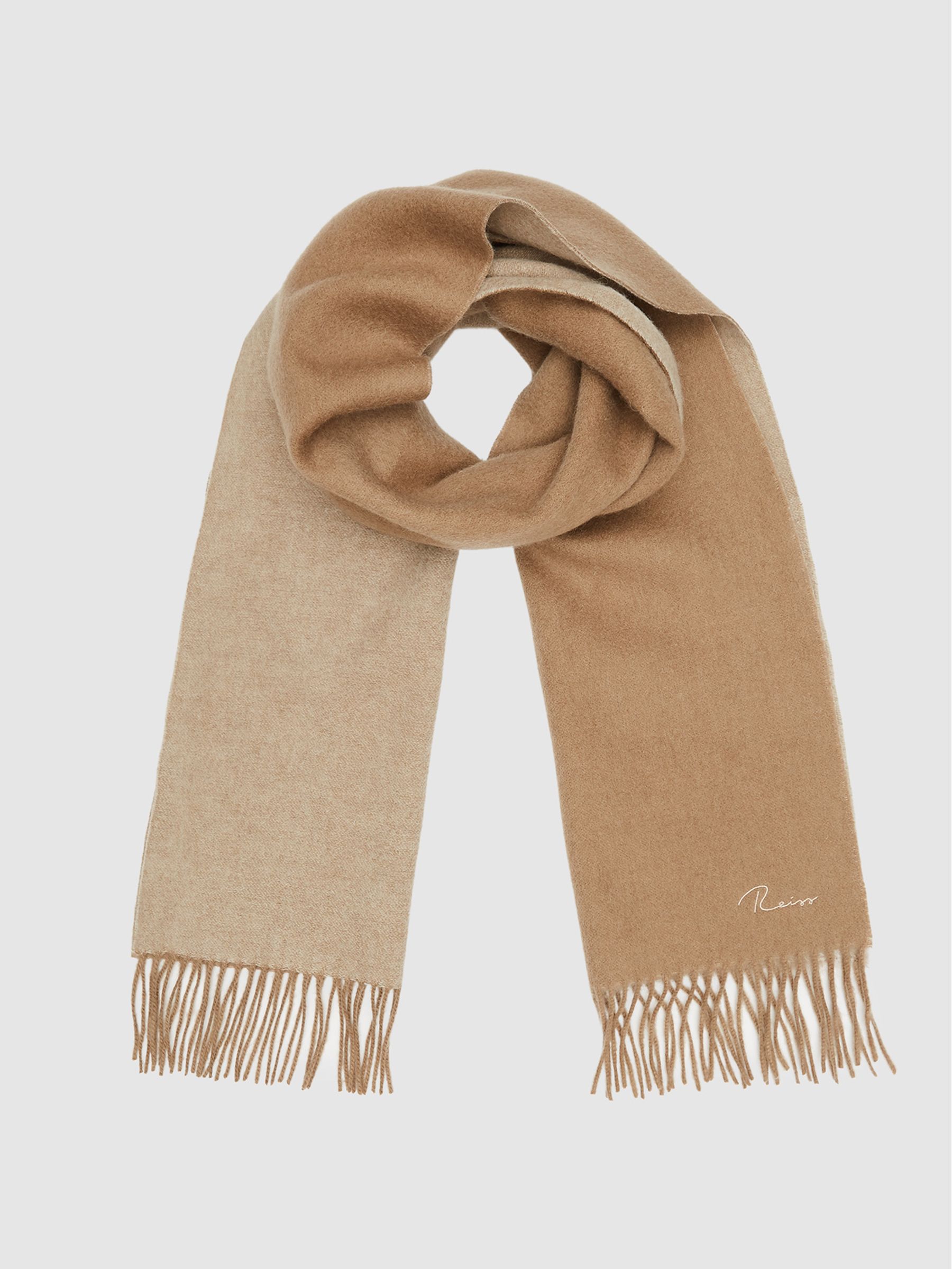 Reiss Picton Cashmere Blend Fringed Scarf | REISS USA