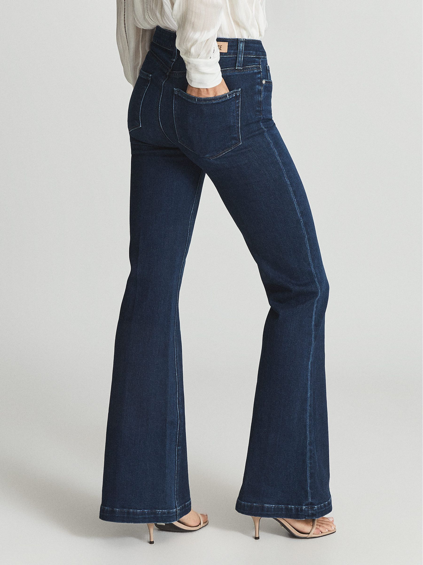 Paige High Rise Flared Jeans - REISS