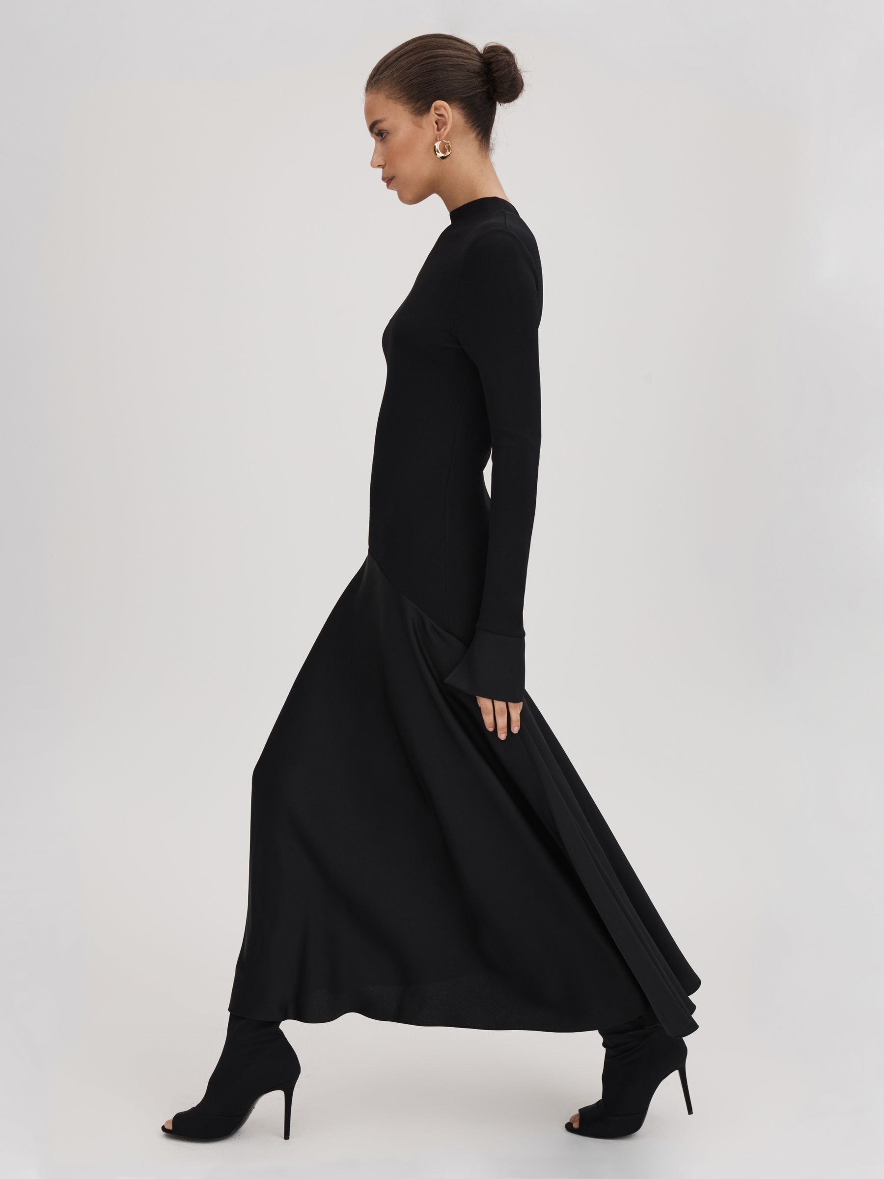 Florere Knitted Satin Midi Dress | REISS USA