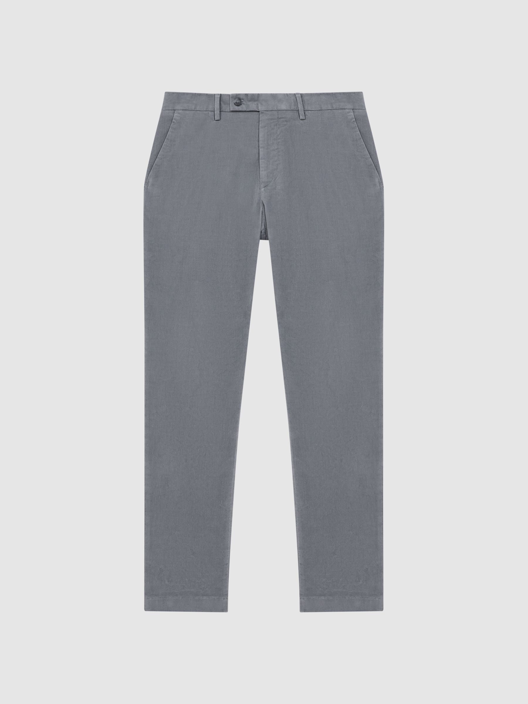 Reiss Strike Slim Fit Brushed Cotton Trousers - REISS