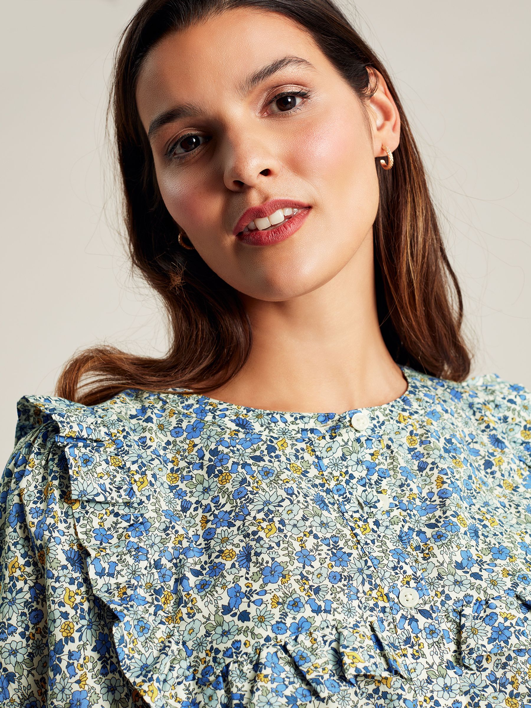 Buy Joules Clarabelle Ditsy Blouse with Frilled Bib from the Joules ...