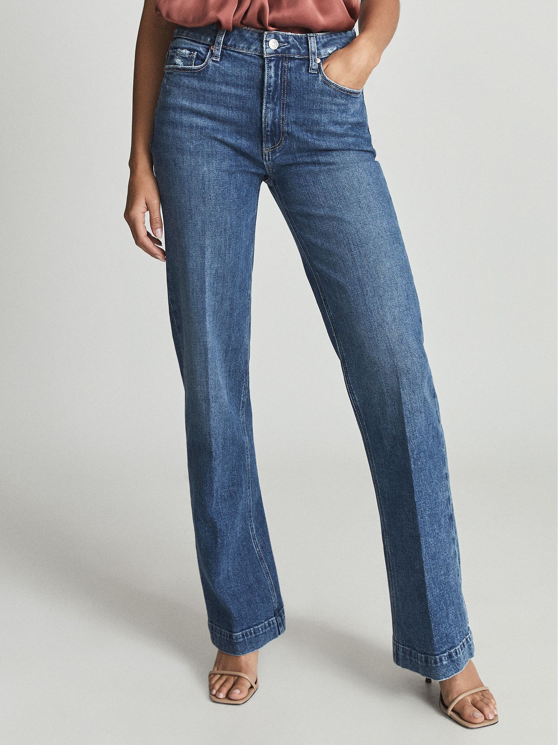 Reiss Leenah Paige High Rise Flared Jeans - REISS