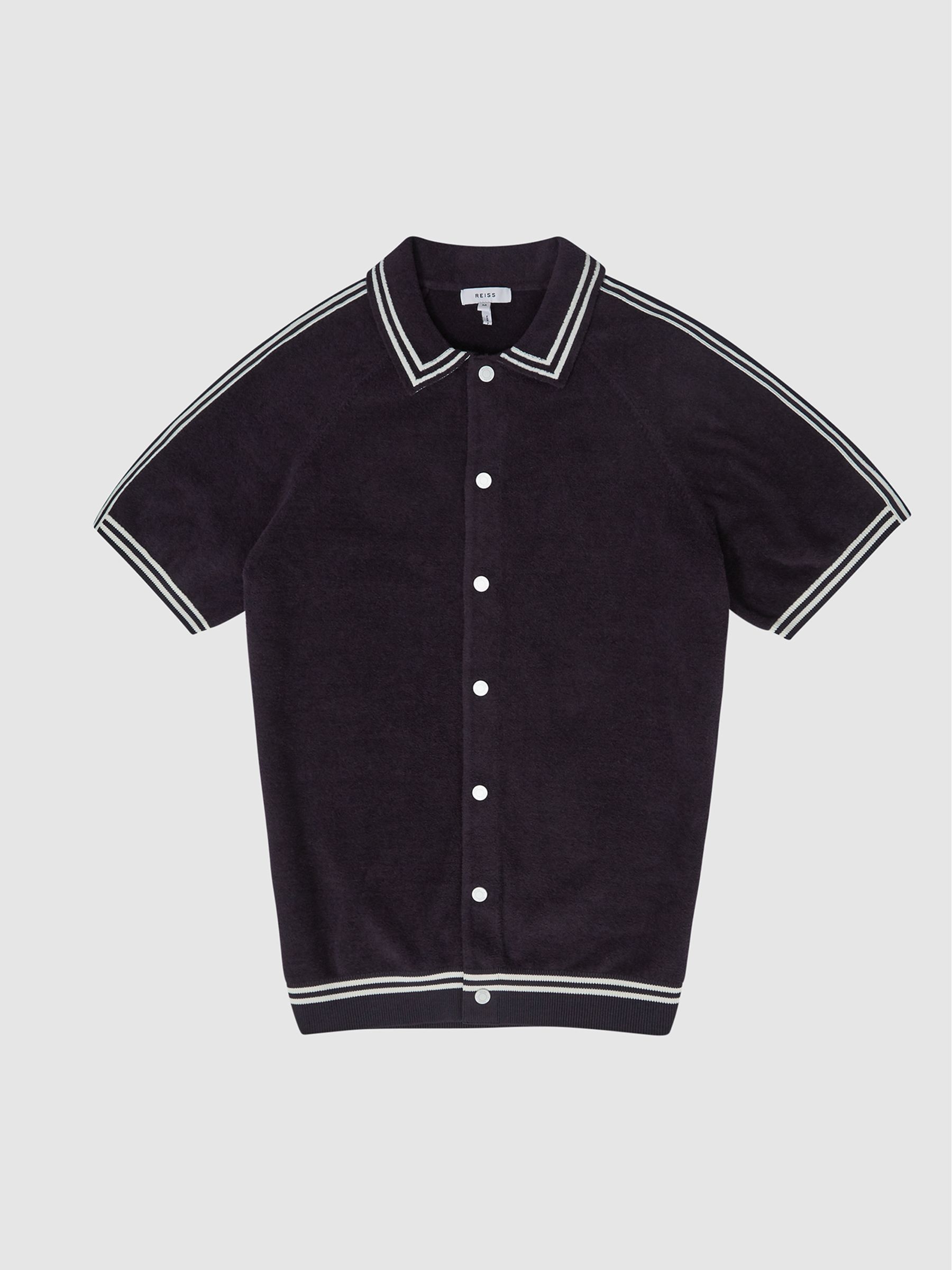 Reiss Porto Velour Side Stripe Shirt - REISS