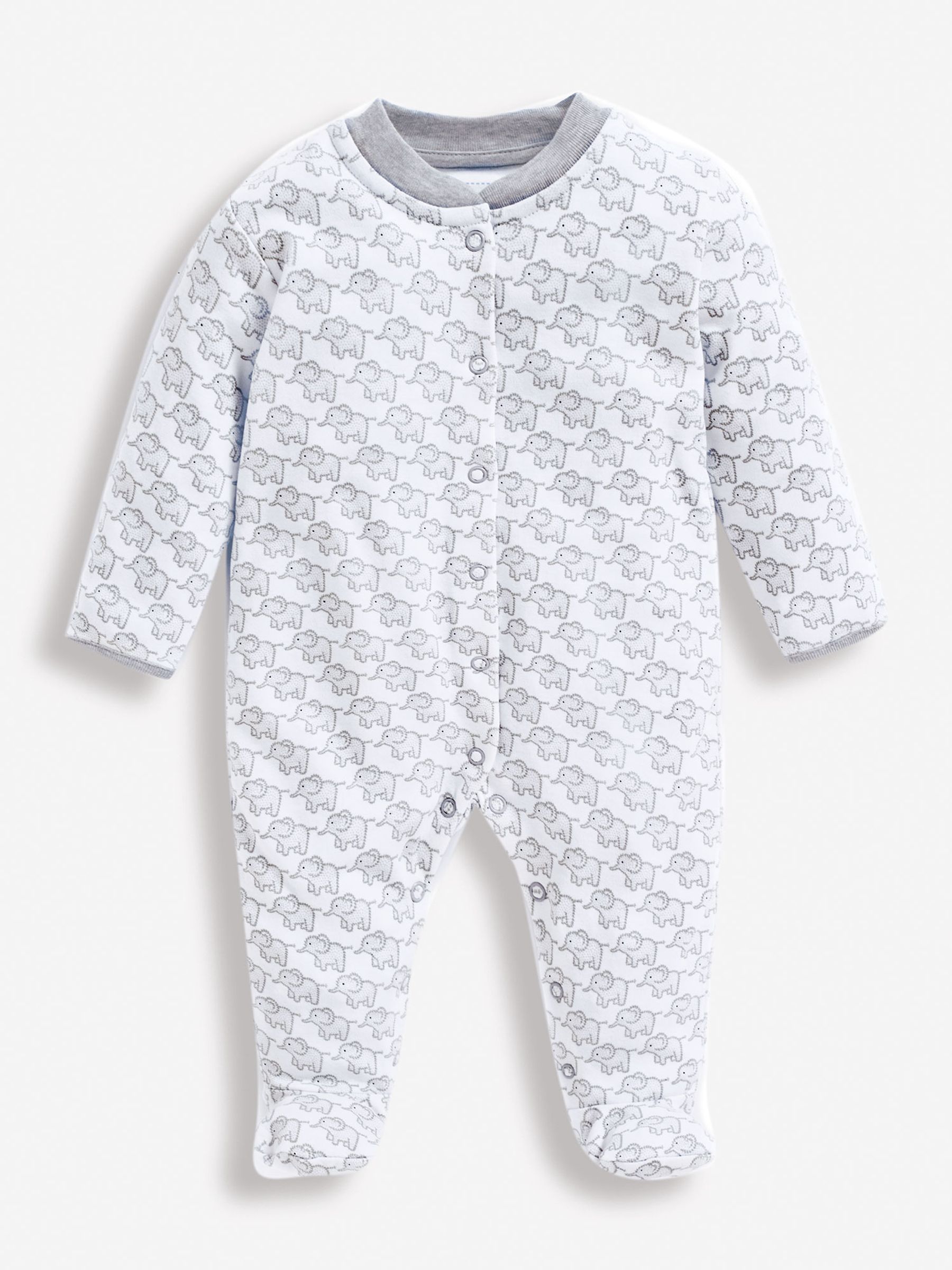 Buy JoJo Maman Bébé Little Elephant Cotton Baby Sleepsuit from the JoJo ...