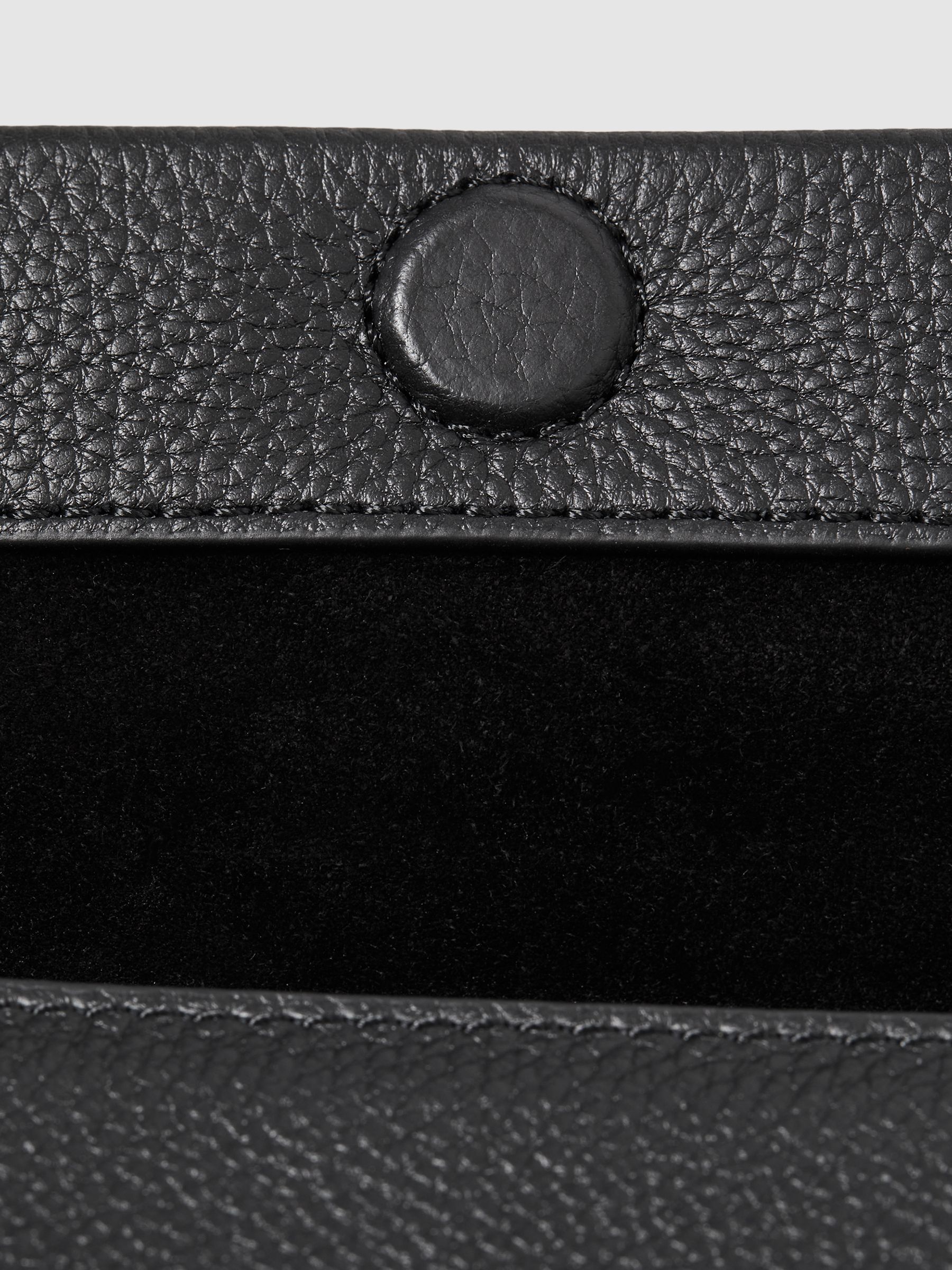 Leather Crossbody Bag in Black - REISS