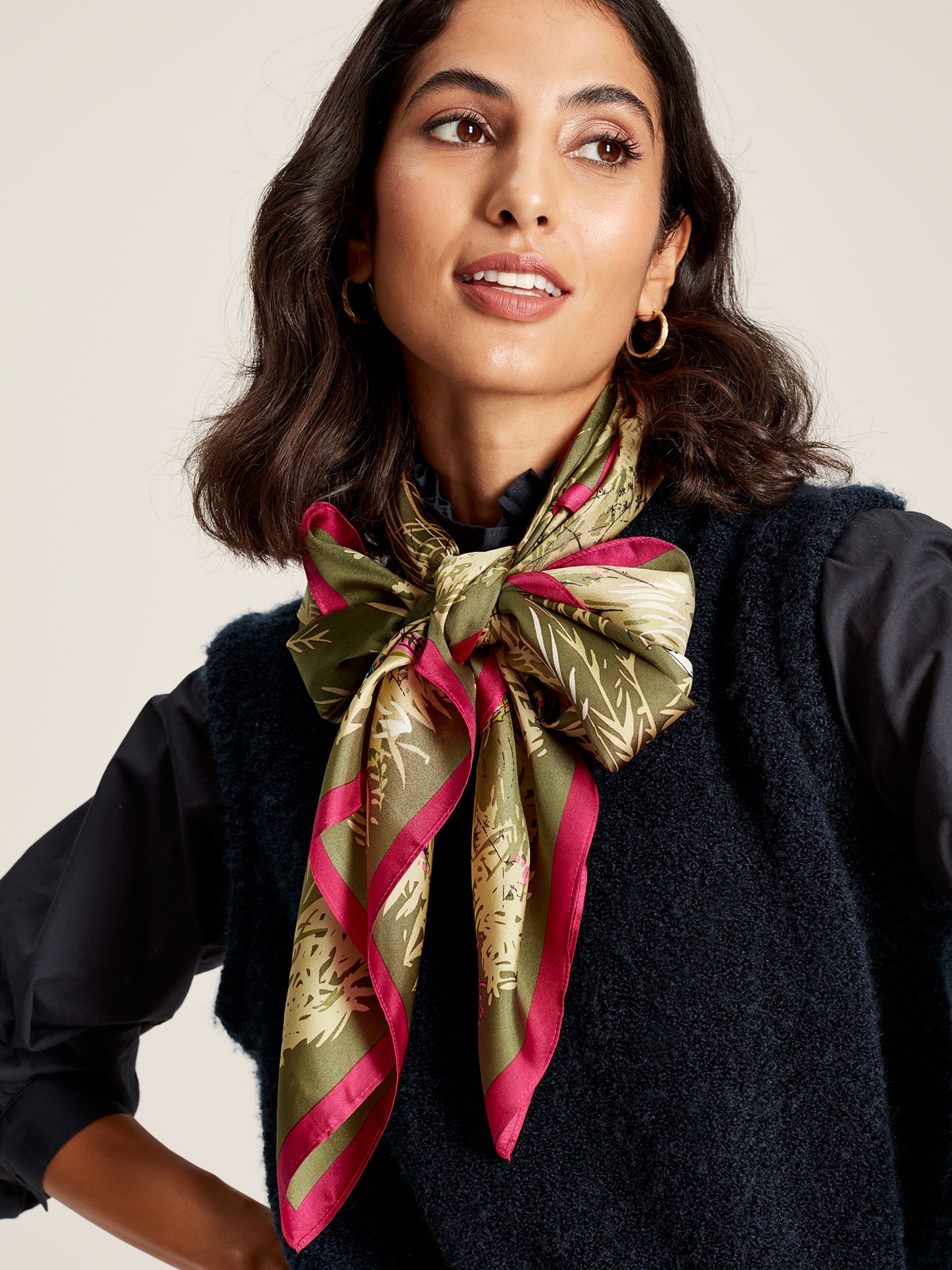 Buy Joules Bloomfield Large Square Silk Scarf from the Joules online shop