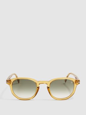 Eyewear by David Beckham Round Sunglasses in Yellow