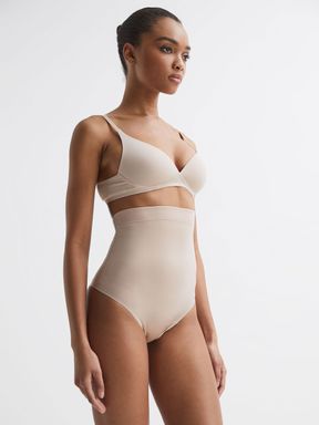 Spanx Shapewear High-Waisted Thong in Champagne