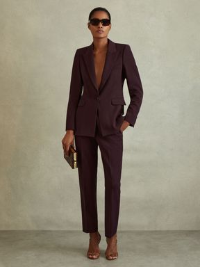 Tailored Single Breasted Blazer in Berry
