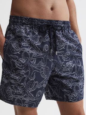 Vilebrequin Octopus Print Swim Shorts in Navy Print