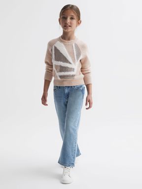 Senior Fair Isle Knitted Jumper in Pink