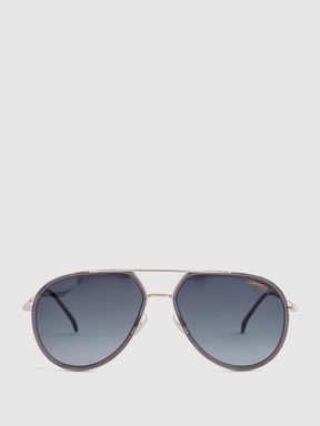 Carrera Eyewear Metal Aviator Sunglasses in Grey
