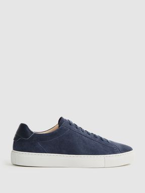 Suede Trainers in Airforce Blue