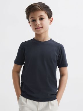 Crew Neck T-Shirt in Airforce Blue