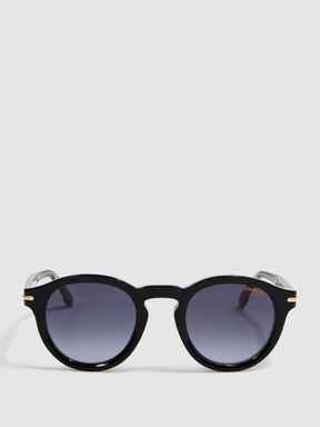Carrera Eyewear Round Tortoiseshell Sunglasses in Black