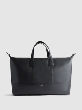Leather Holdall in Black