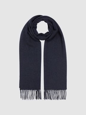 Cashmere Blend Scarf in Navy